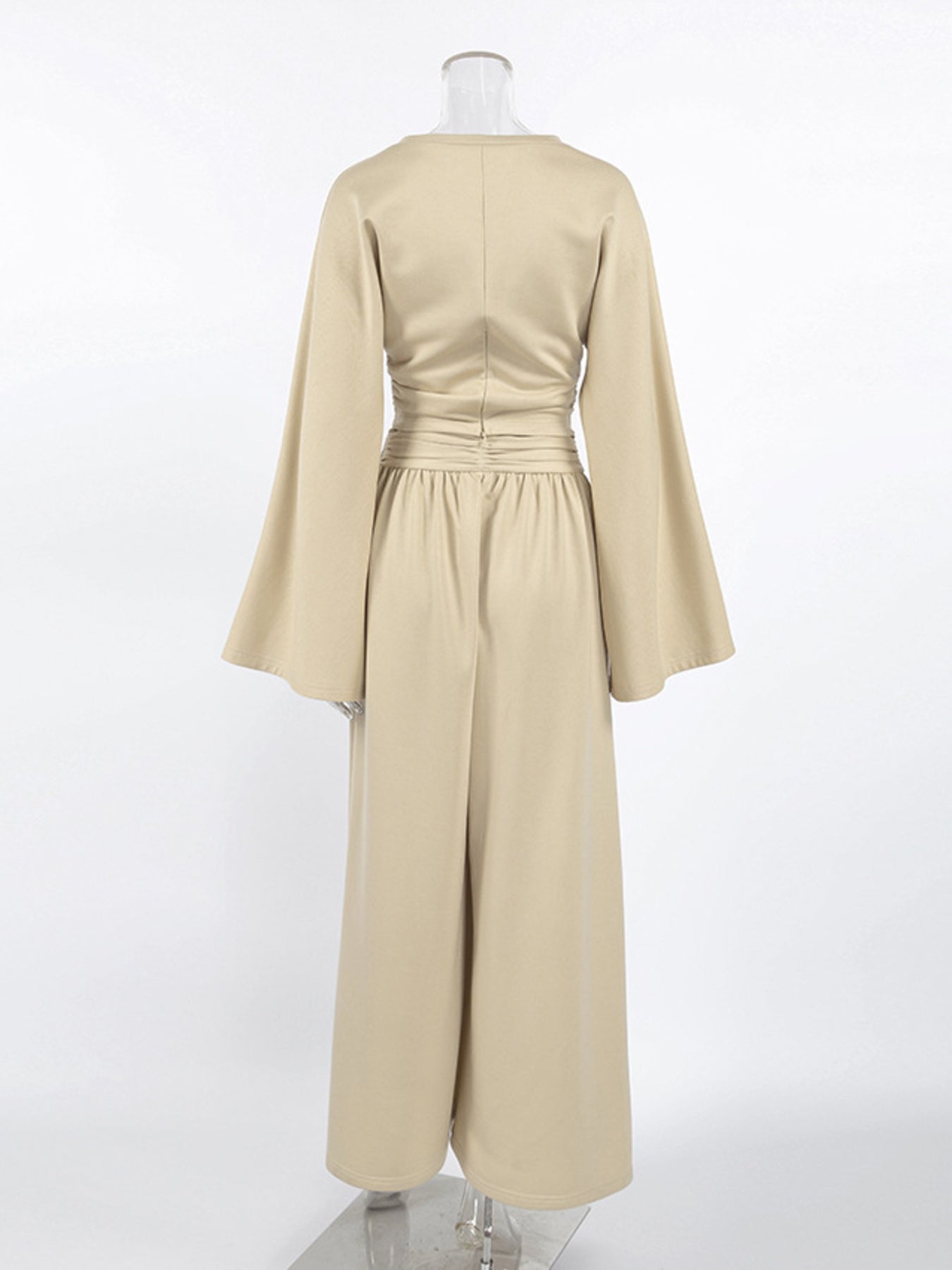 Round Neck Top and Wide Leg Pants Set
