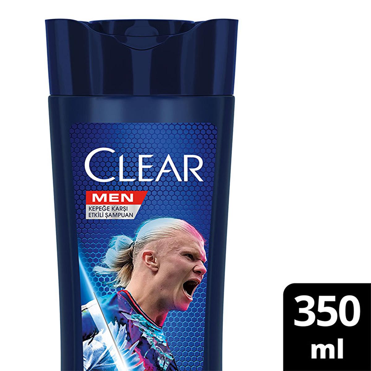 Clear Men Erling Haaland Lemon Shampoo: 48-Hour Dandruff Protection for Oily Scalp - Scalp Recharge & Refreshing Sensation