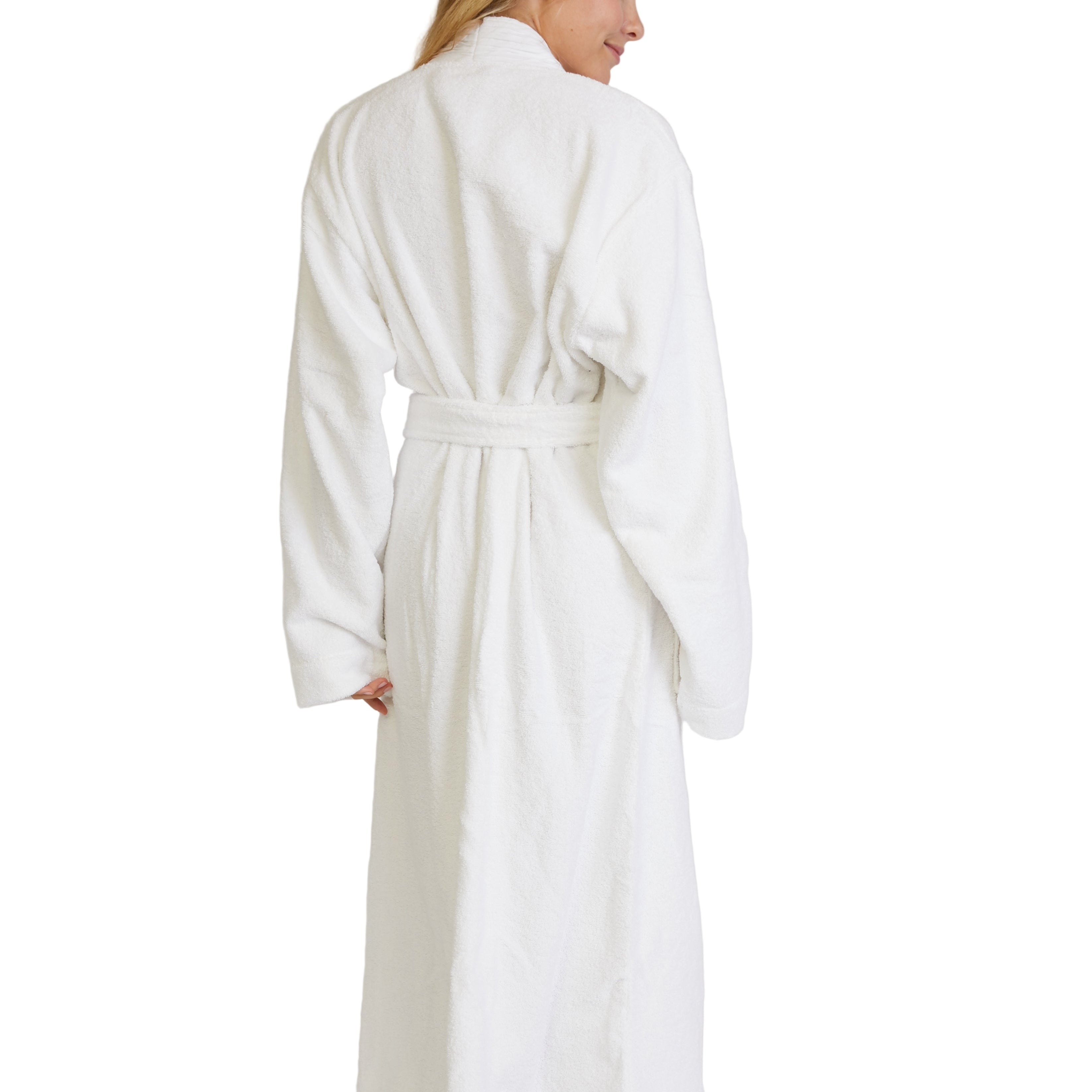 Turkish Cotton Terry Cloth Pleated Bathrobe – Pure Fiber, view 3
