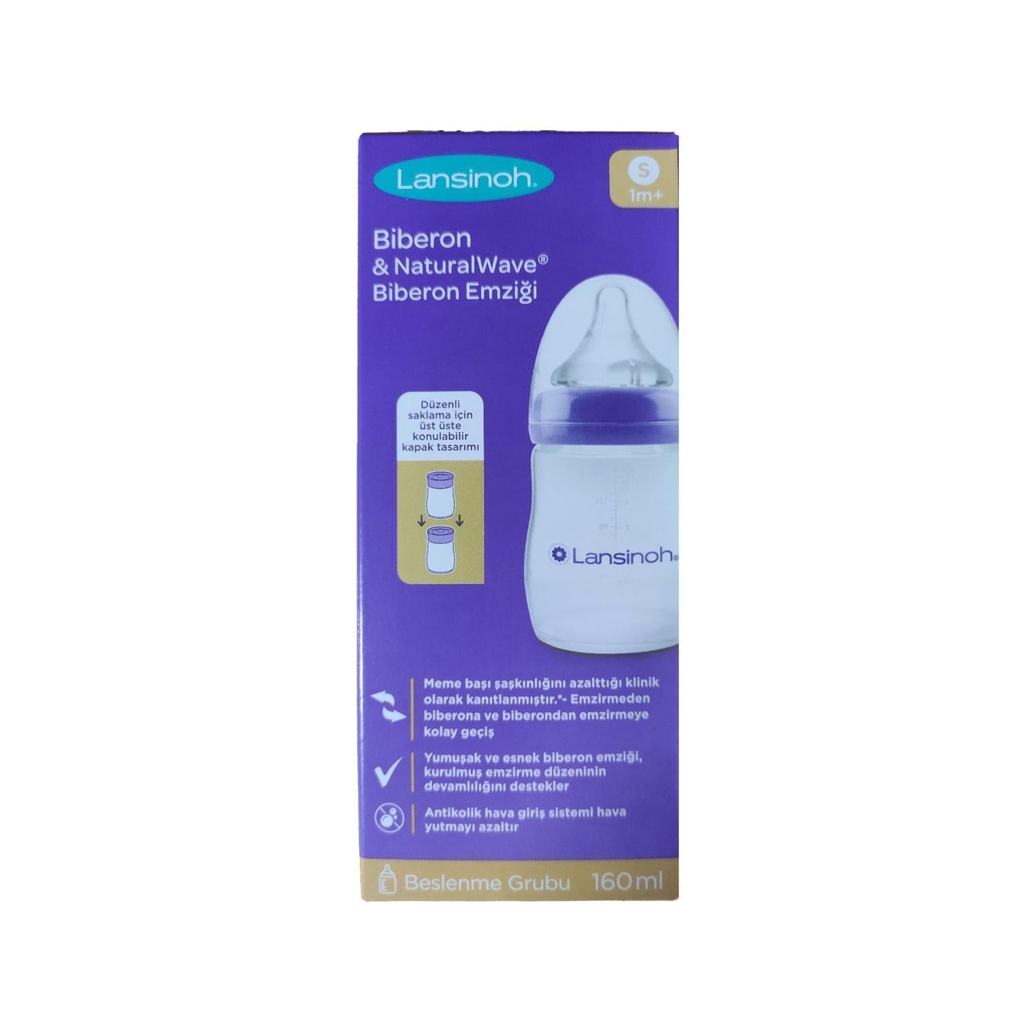 Lansinoh NaturalWave Baby Bottle, 160ml - Safe & Comfortable Feeding Solution for Newborns