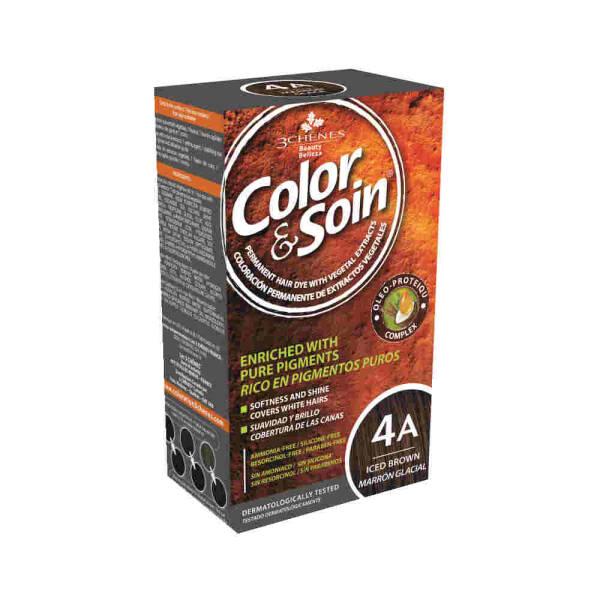 Color&Soin Natural Hair Dye, 4A Iced Brown - Ammonia-Free, Botanical Hair Color for Sensitive Scalps