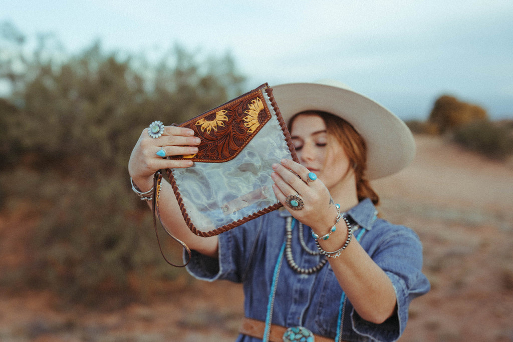 Haute Southern Hyde The Sunflower Fields Clear Bag, a Haute Southern Hyde by Beth Marie Exclusive — side view