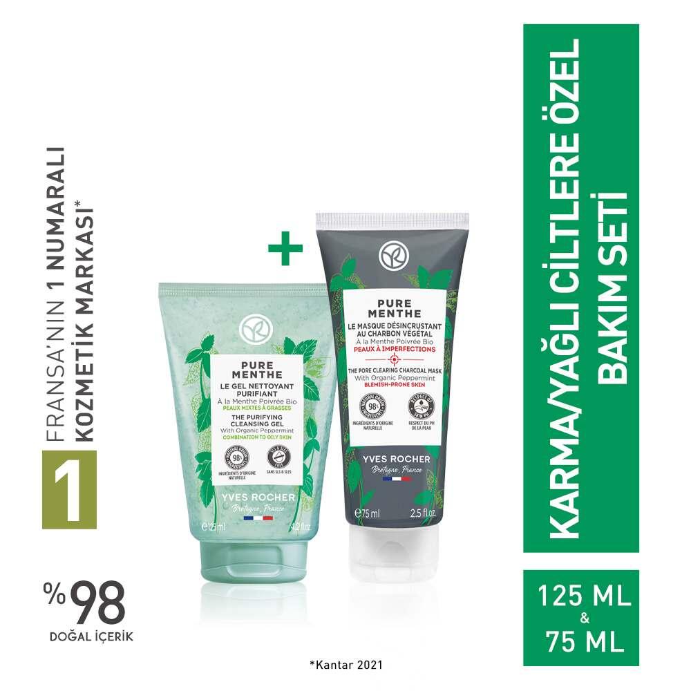 L'Occitane Skincare Set for Oily Skin - Pure Menthe Deep Cleansing Face Wash & Charcoal Mask