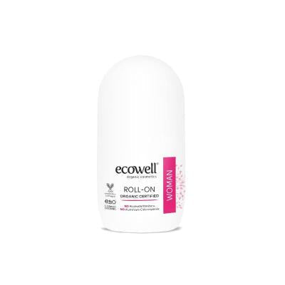 Ecowell Organic Roll-On Deodorant for Women: Aluminum, Paraben & Alcohol-Free - Natural Aloe Vera & Myrtle for Sensitive Skin