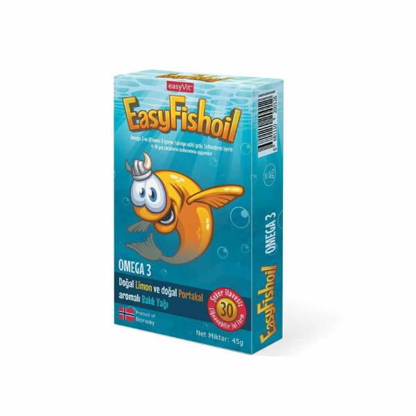 EasyFishoil Omega-3 Supplement for Children - Chewable Fish Oil Tablets with Vitamin D, Sugar-Free, 30 Count