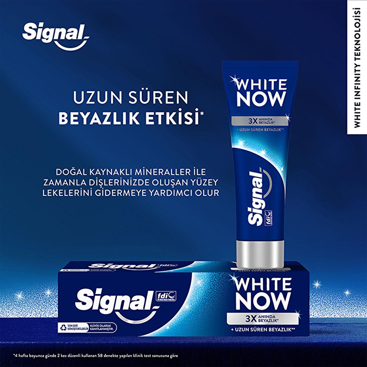 Signal White Now Teeth Whitening Toothpaste - Instant 3x Whitening, Natural Ingredients, 2.54 fl oz