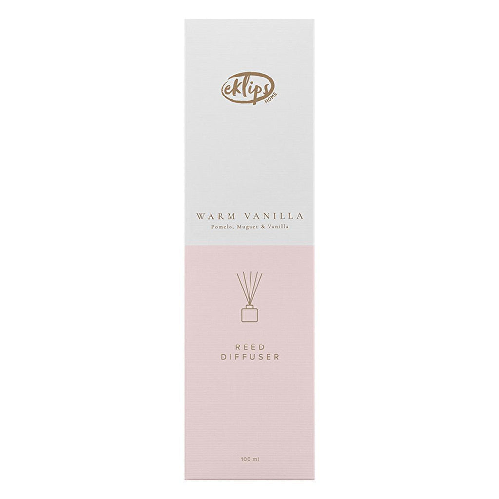 Eklips Reed Diffuser Warm Vanilla - 100ml Home Fragrance with 240mm Reed Sticks