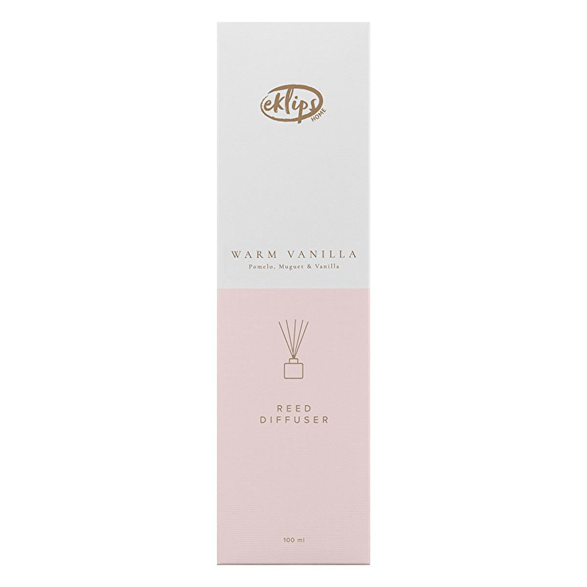 Eklips Reed Diffuser Warm Vanilla - 100ml Home Fragrance with 240mm Reed Sticks