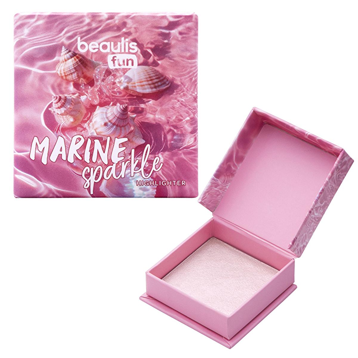 Beaulis Mineral Highlighter Powder - Marine Sparkle Powder Highlighter for Natural Glow & Radiant Face Highlighting