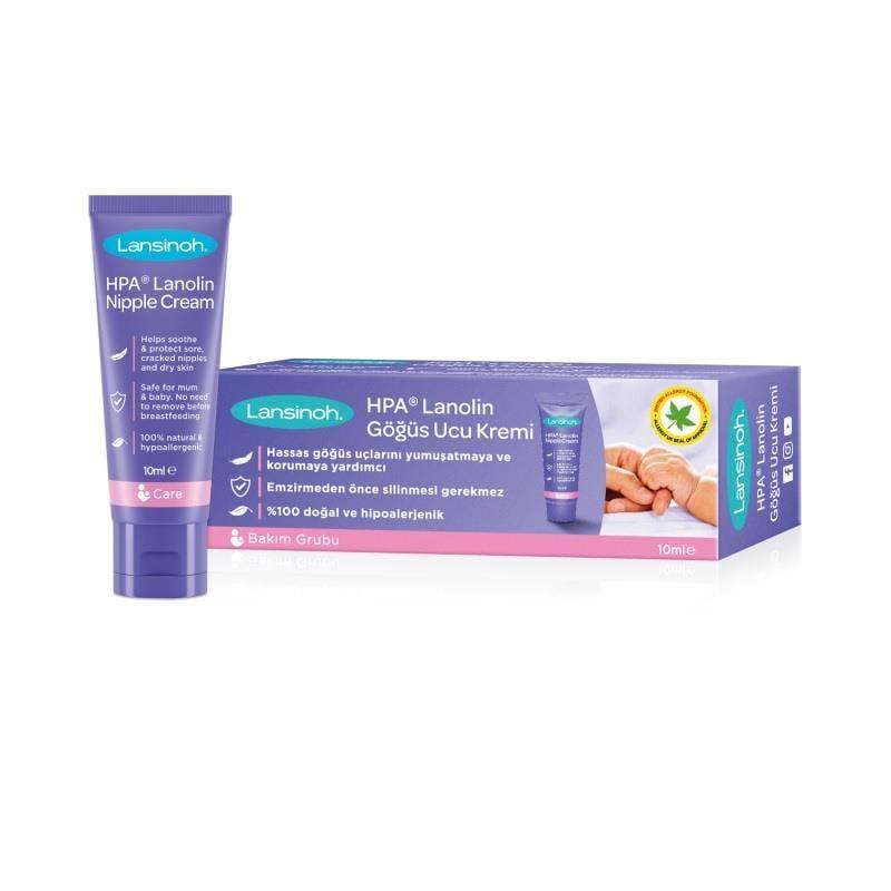 Lansinoh Nipple Cream for Breastfeeding Mothers: Soothes Sore & Cracked Nipples - Lanolin Balm for Pain Relief & Safe Baby Feeding - 0.34 fl oz