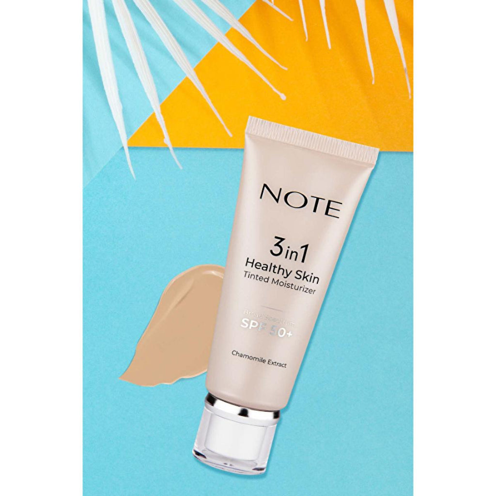 NOTE Cosmetics 3 In 1 Healthy Skin Tinted Moisturizer: SPF 50, Lightweight, Evens Skin Tone & Protects