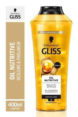 Gliss Oil Nutritive Nourishing Shampoo for Dry and Damaged Hair - 13.53 fl oz, Silikon-Free with Omega 9 and Marula Oil