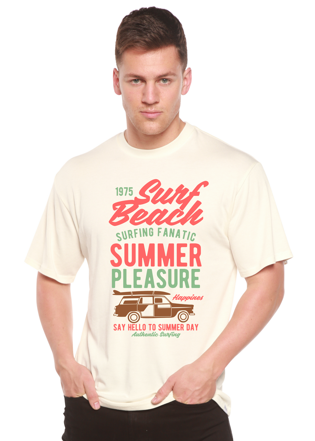 Spun Bamboo Surf Beach Spun Bamboo® Men's Bamboo Viscose/Organic Cotton Short Sleeve Graphic T-Shirt — main product shot