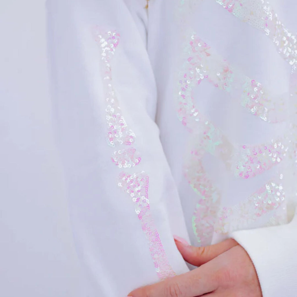 Pasimax Sequin Skeleton Halloween Sweatshirt for Women — color detail