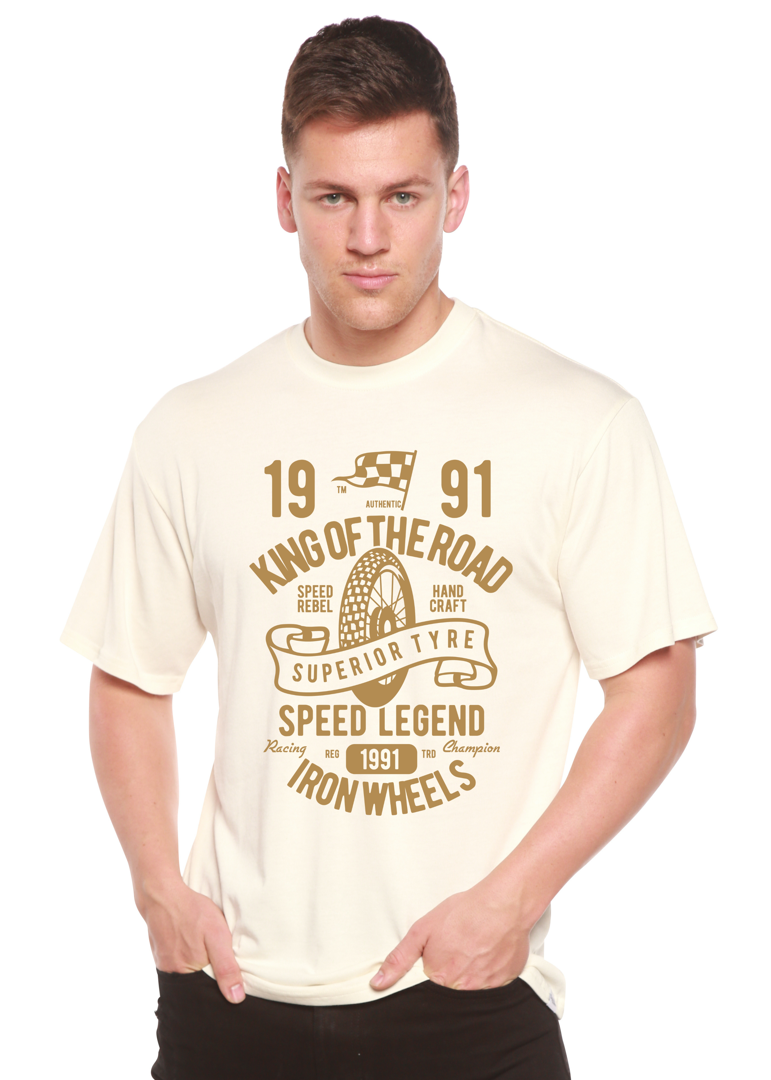 Spun Bamboo Superior Type Spun Bamboo® Men's Bamboo Viscose/Organic Cotton Short Sleeve Graphic T-Shirt — lifestyle context