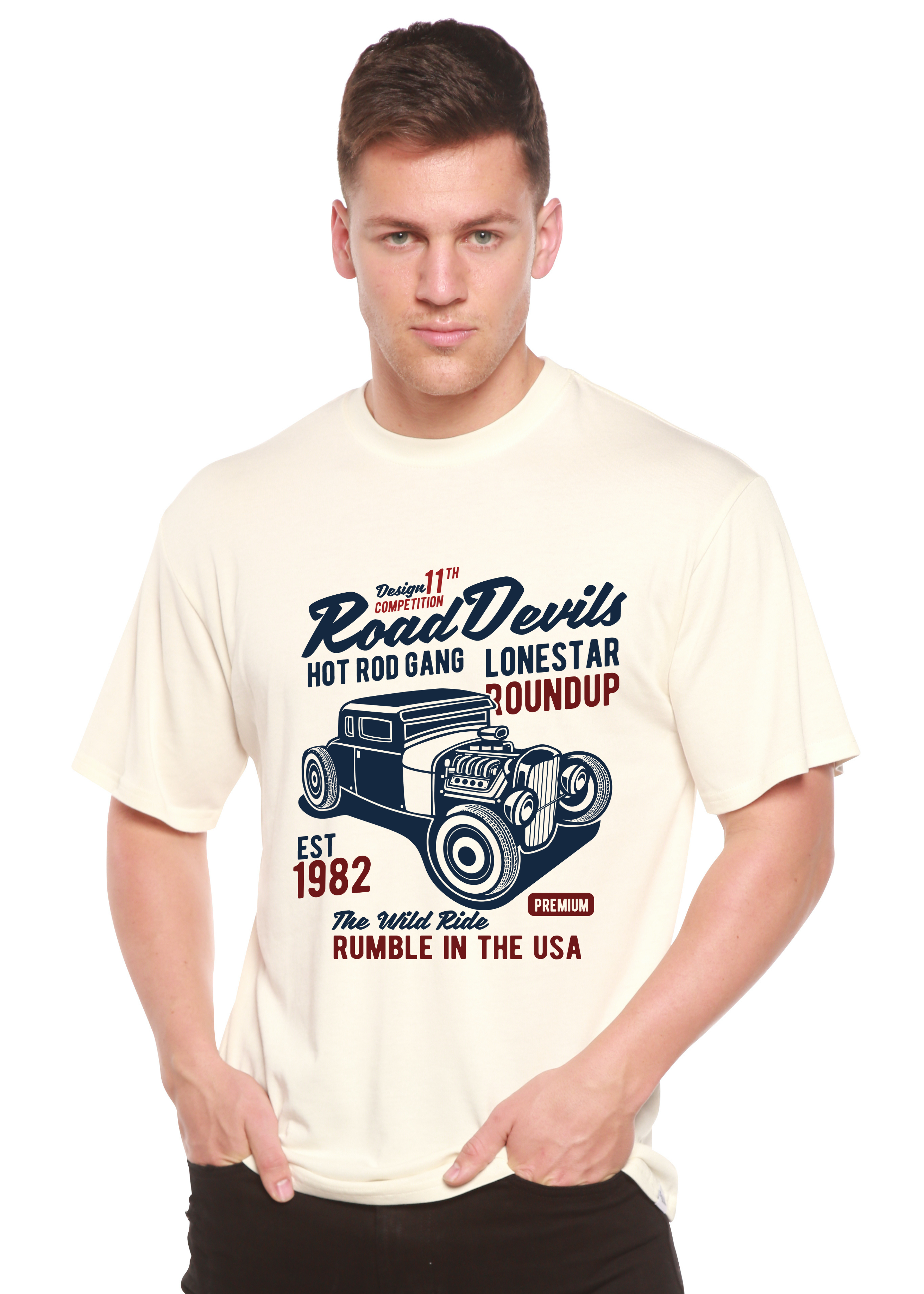 Spun Bamboo Road Devils Spun Bamboo® Men's Bamboo Viscose/Organic Cotton Short Sleeve Graphic T-Shirt — main product shot