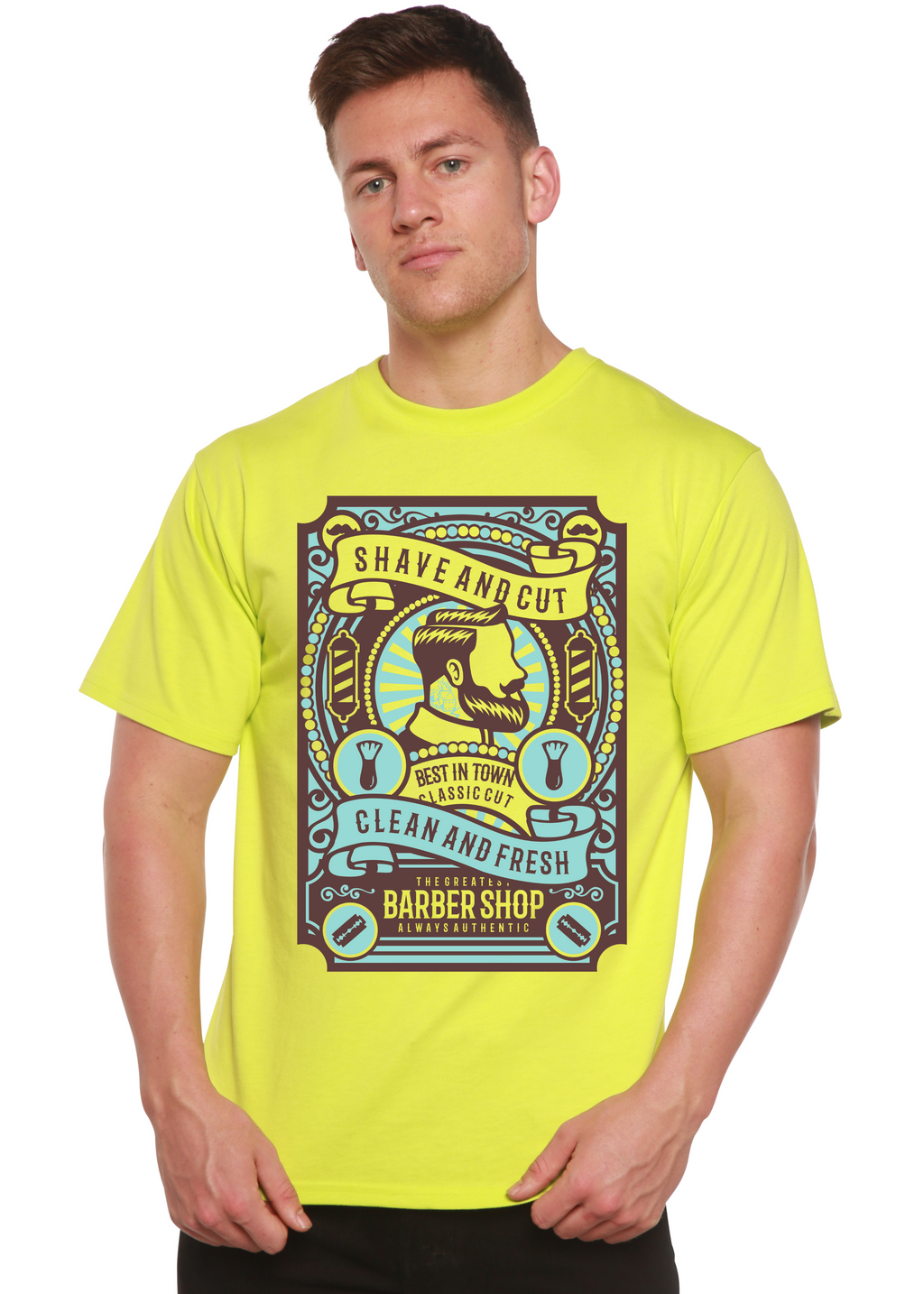 Spun Bamboo Shave and Cut Spun Bamboo® Men's Bamboo Viscose/Organic Cotton Short Sleeve Graphic T-Shirt — lifestyle context