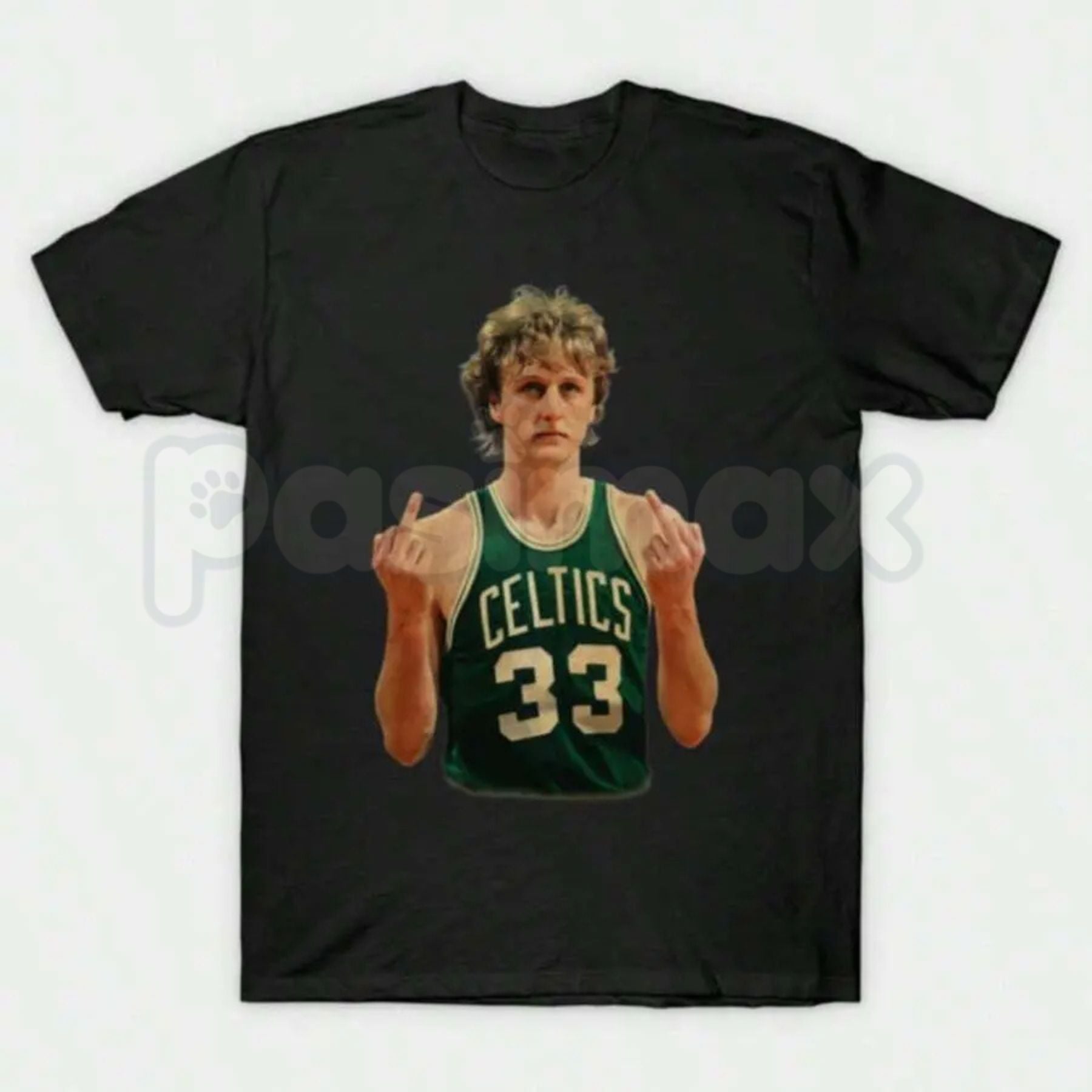 Larry Bird Retro 90s Graphic T-Shirt – Vintage Boston Basketball Men's Tee, Premium 100% Cotton Hardwood Legend Top, Soft Lived-In Heavyweight Sportswear Heritage Shirt, Made in USA