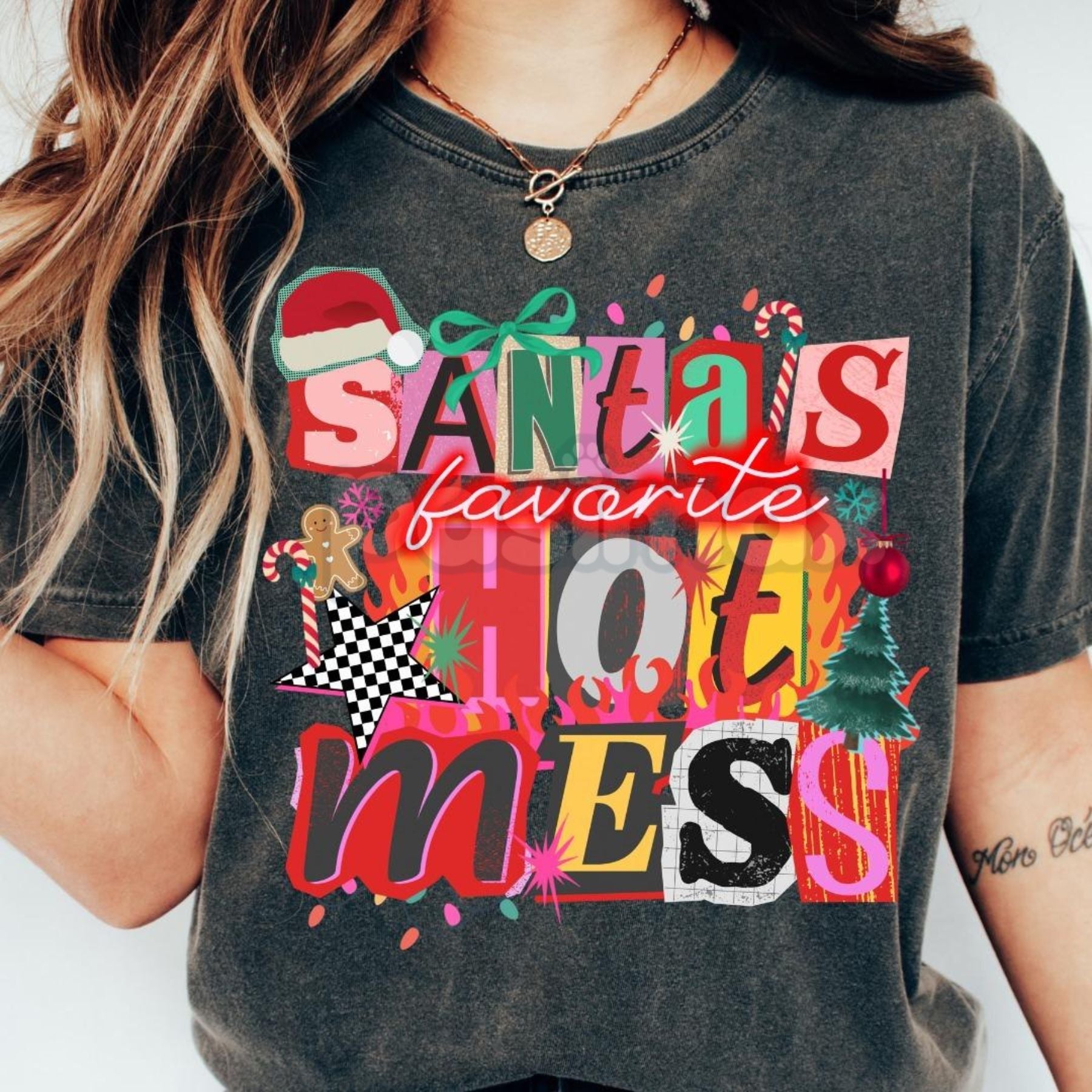 Pasimax Comfort Colors® Christian Faith Y2K T-Shirt – Retro Positivity Collage, Trendy Coquette Aesthetic, Ransom Letter Typo