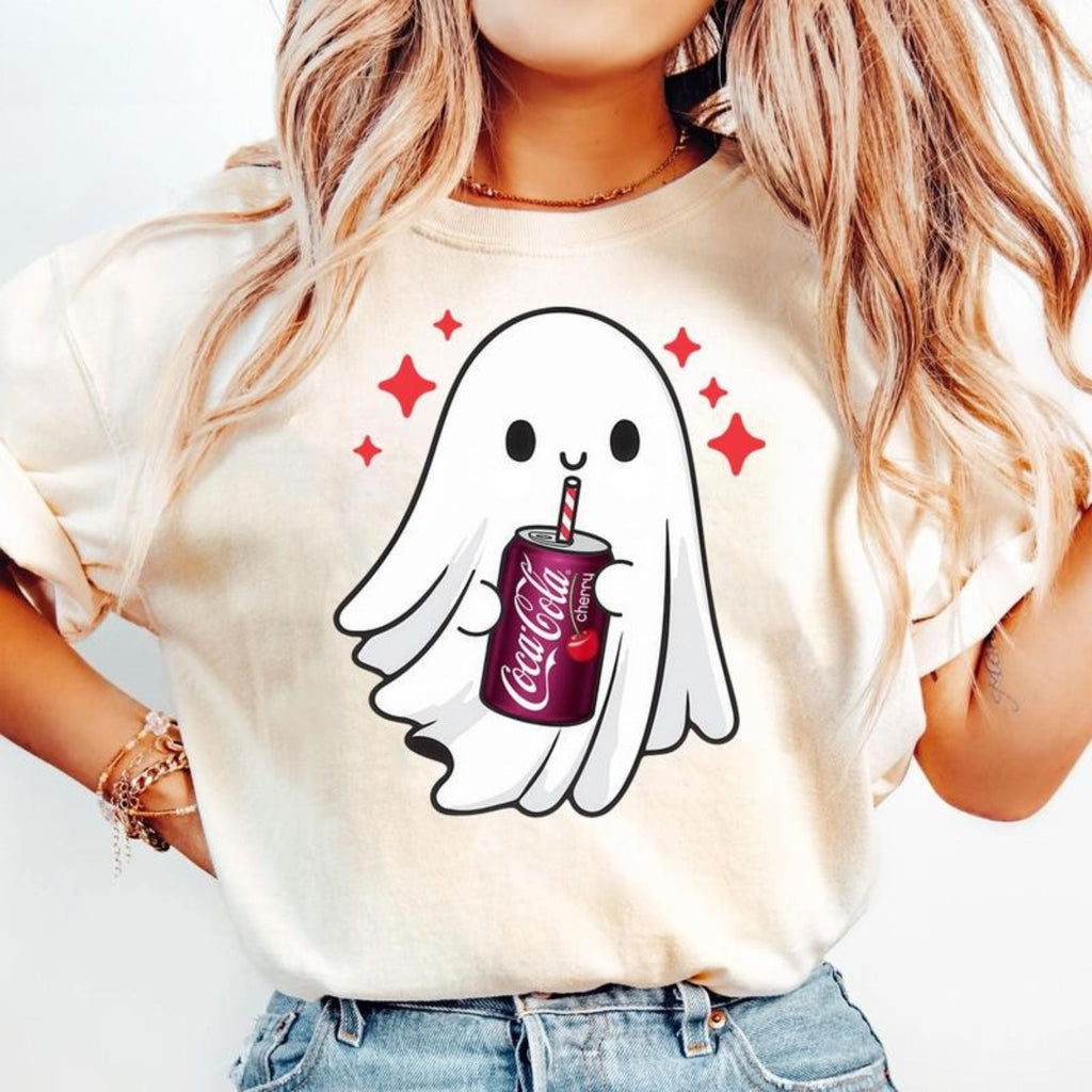 Pasimax Funny Skeleton Ghost Halloween T-Shirt — in-use photo