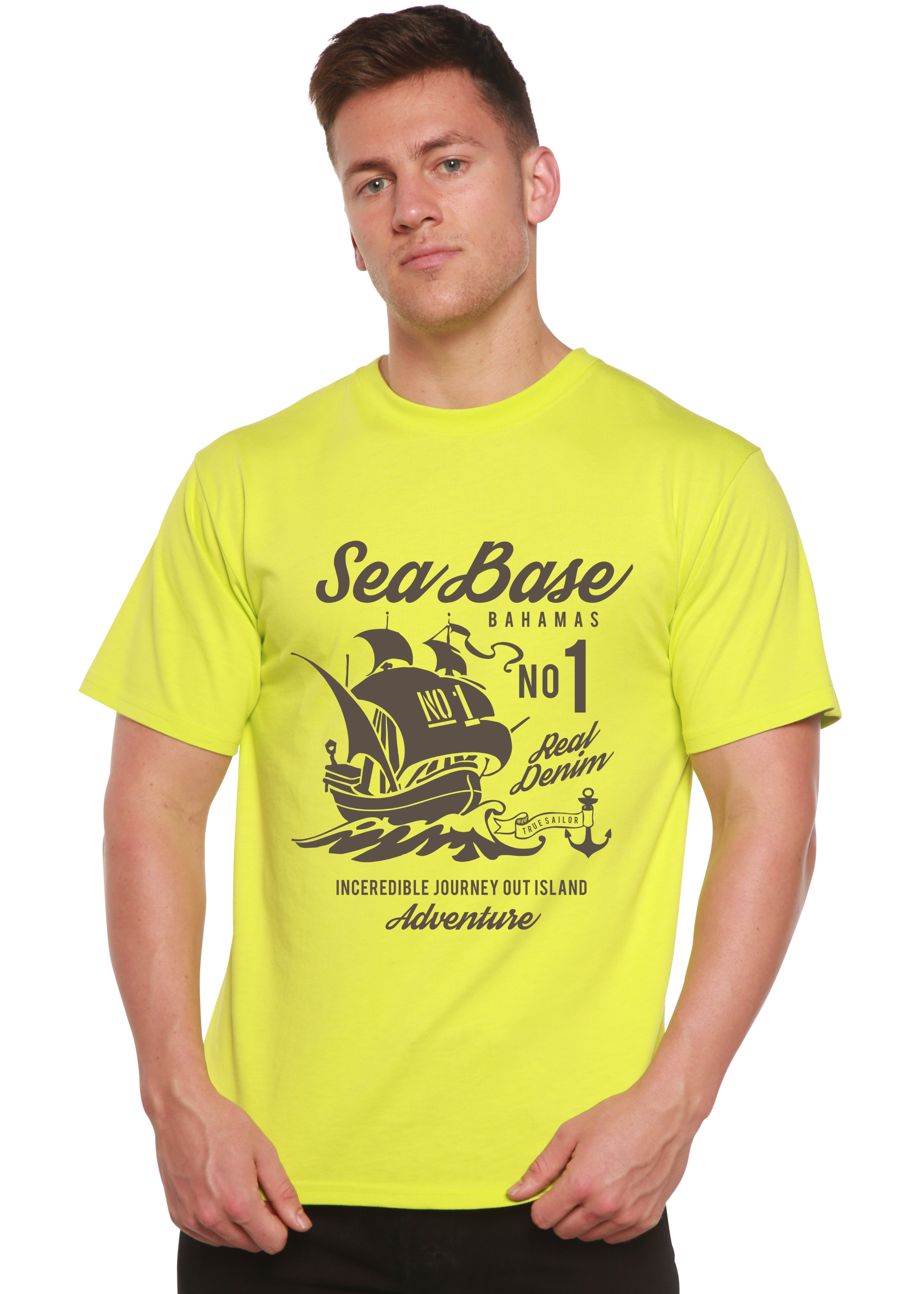 Spun Bamboo Sea Base Spun Bamboo® Men's Bamboo Viscose/Organic Cotton Short Sleeve Graphic T-Shirt — color detail