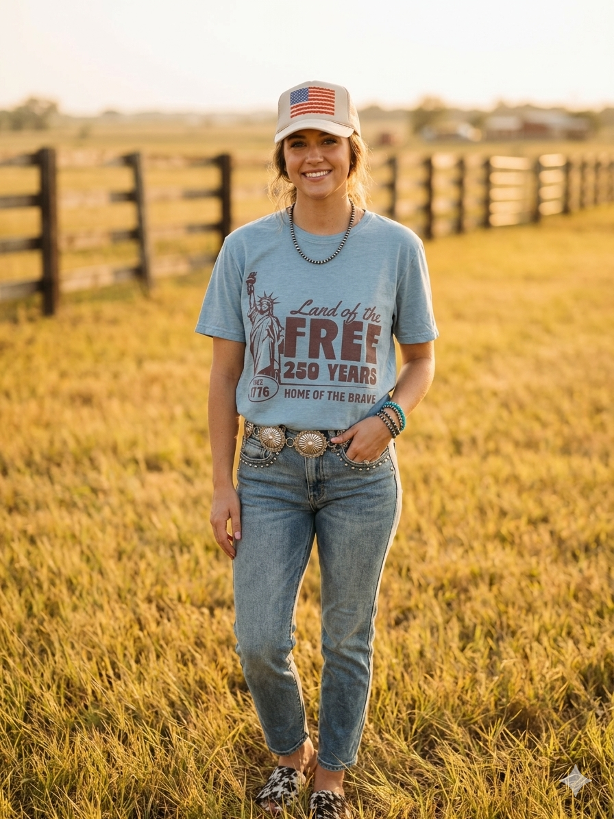 Wild Junkie Land of the Free 250 Years Graphic Tee — detail shot 6