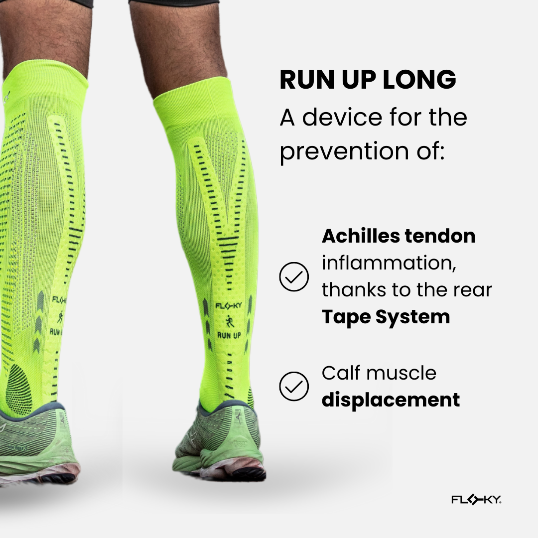 Floky US RUN UP Long Sock — Floky US branding close-up