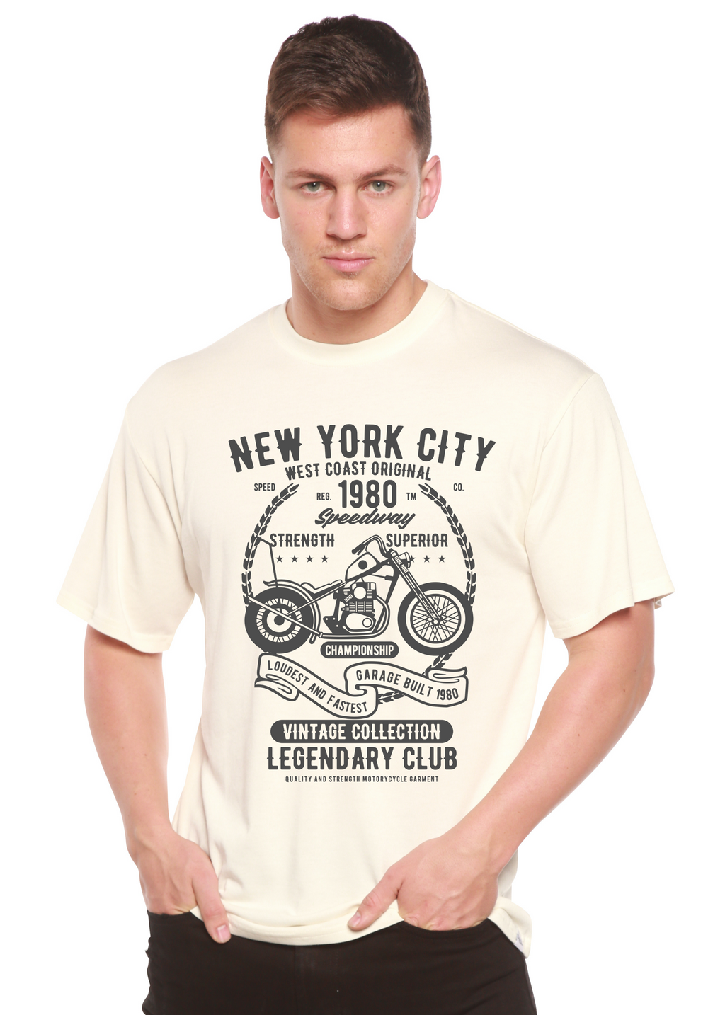 Spun Bamboo New York City Spun Bamboo® Men's Bamboo Viscose/Organic Cotton Short Sleeve Graphic T-Shirt — main product shot