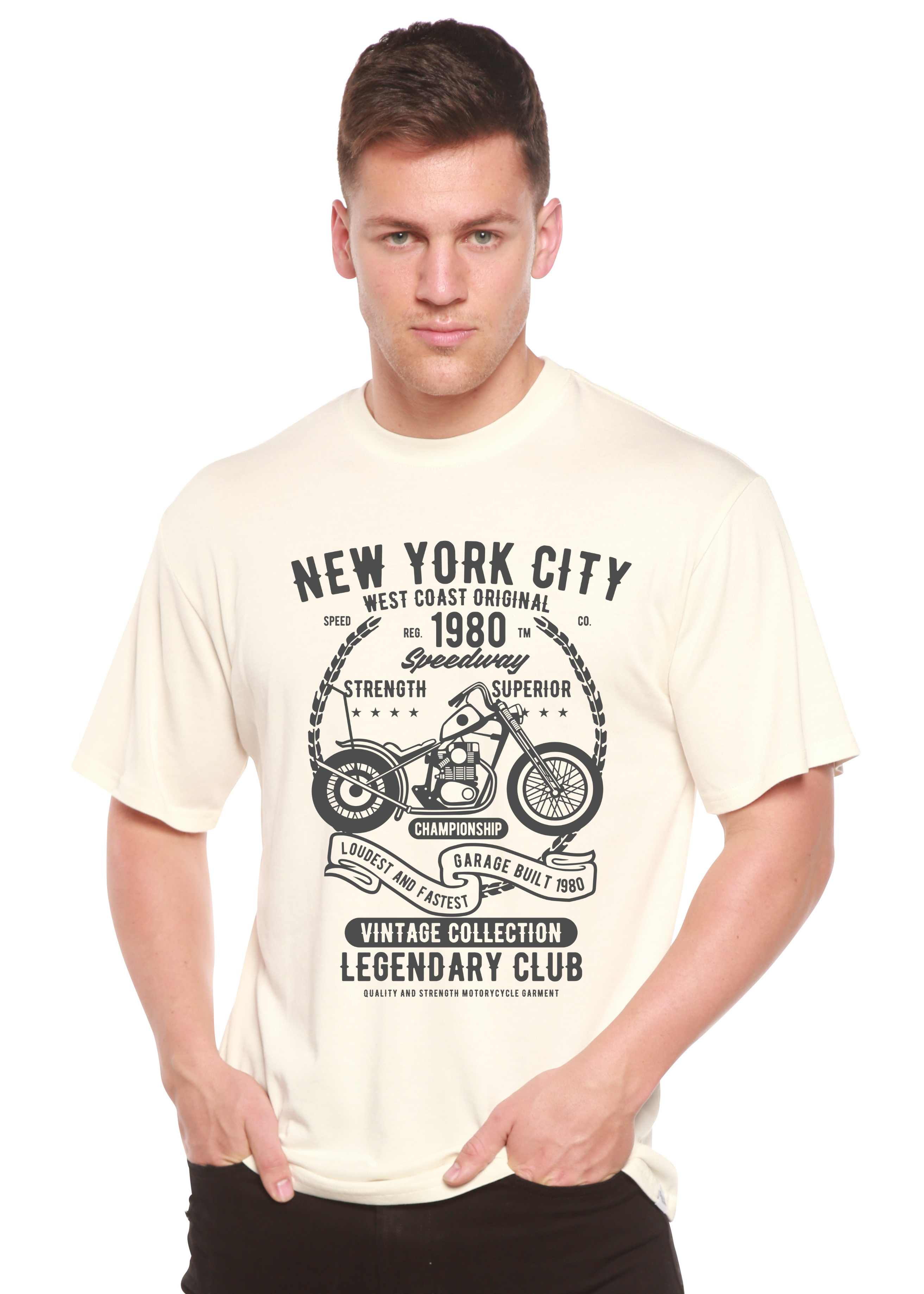 Spun Bamboo New York City Spun Bamboo® Men's Bamboo Viscose/Organic Cotton Short Sleeve Graphic T-Shirt — main product shot
