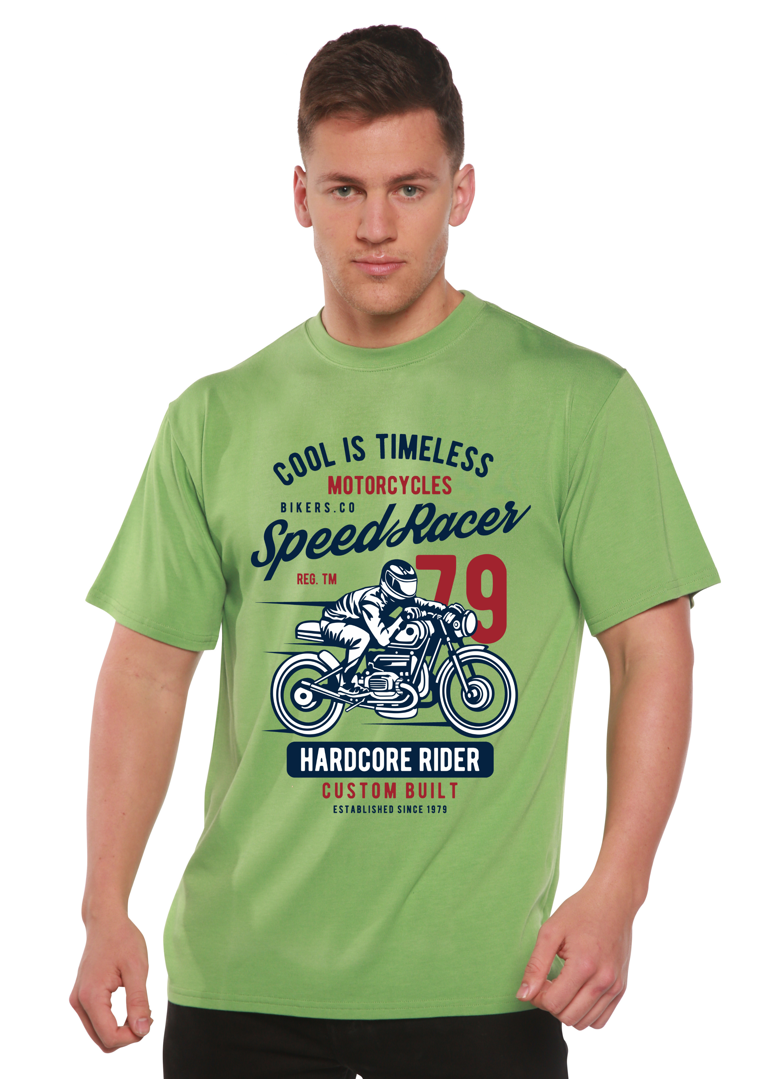 Spun Bamboo Speed Racer Spun Bamboo® Men's Bamboo Viscose/Organic Cotton Short Sleeve Graphic T-Shirt — side view