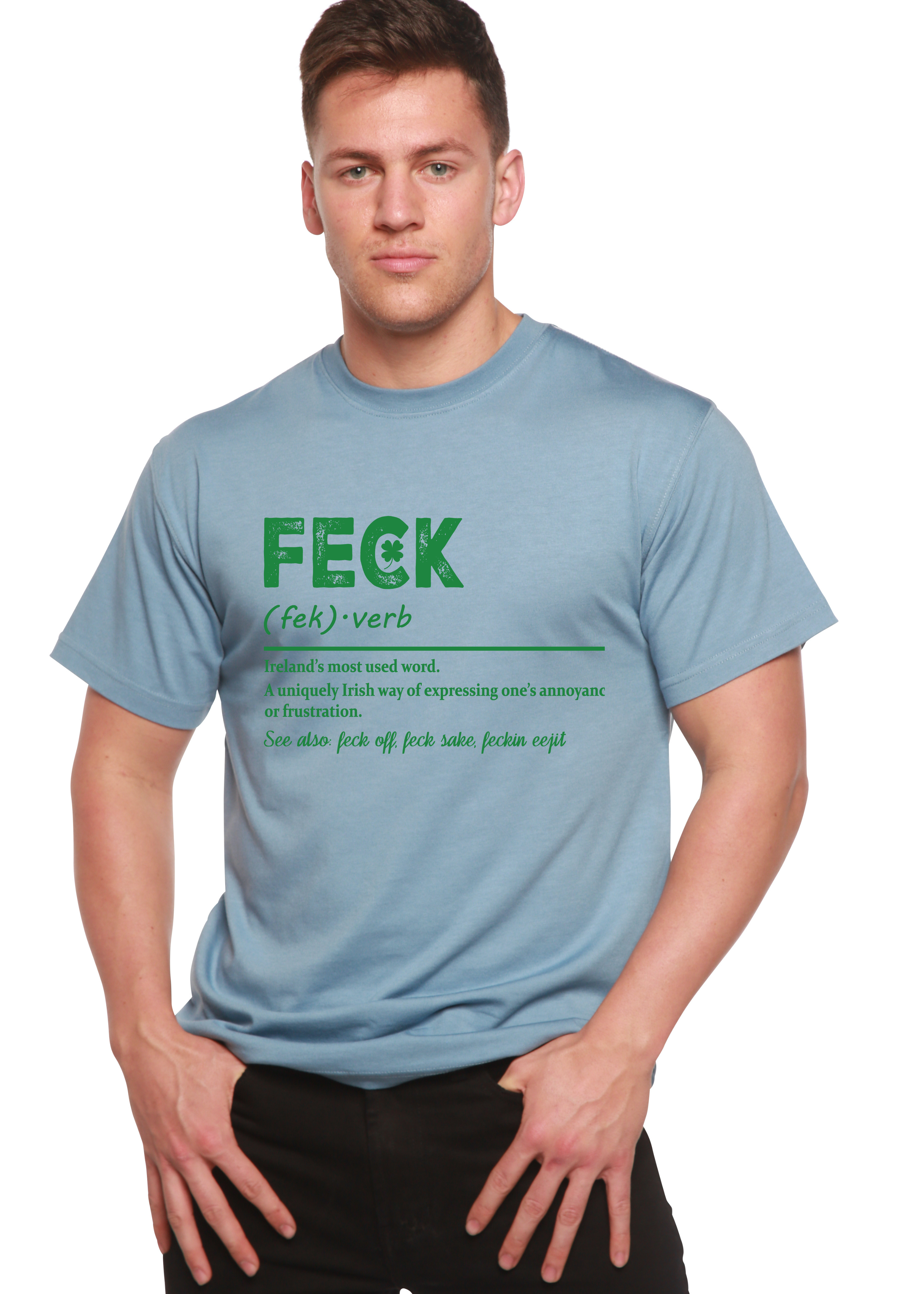 Spun Bamboo Feck Irish St Patricks Day Unisex Bamboo/Cotton Graphic T-Shirt — alternative angle