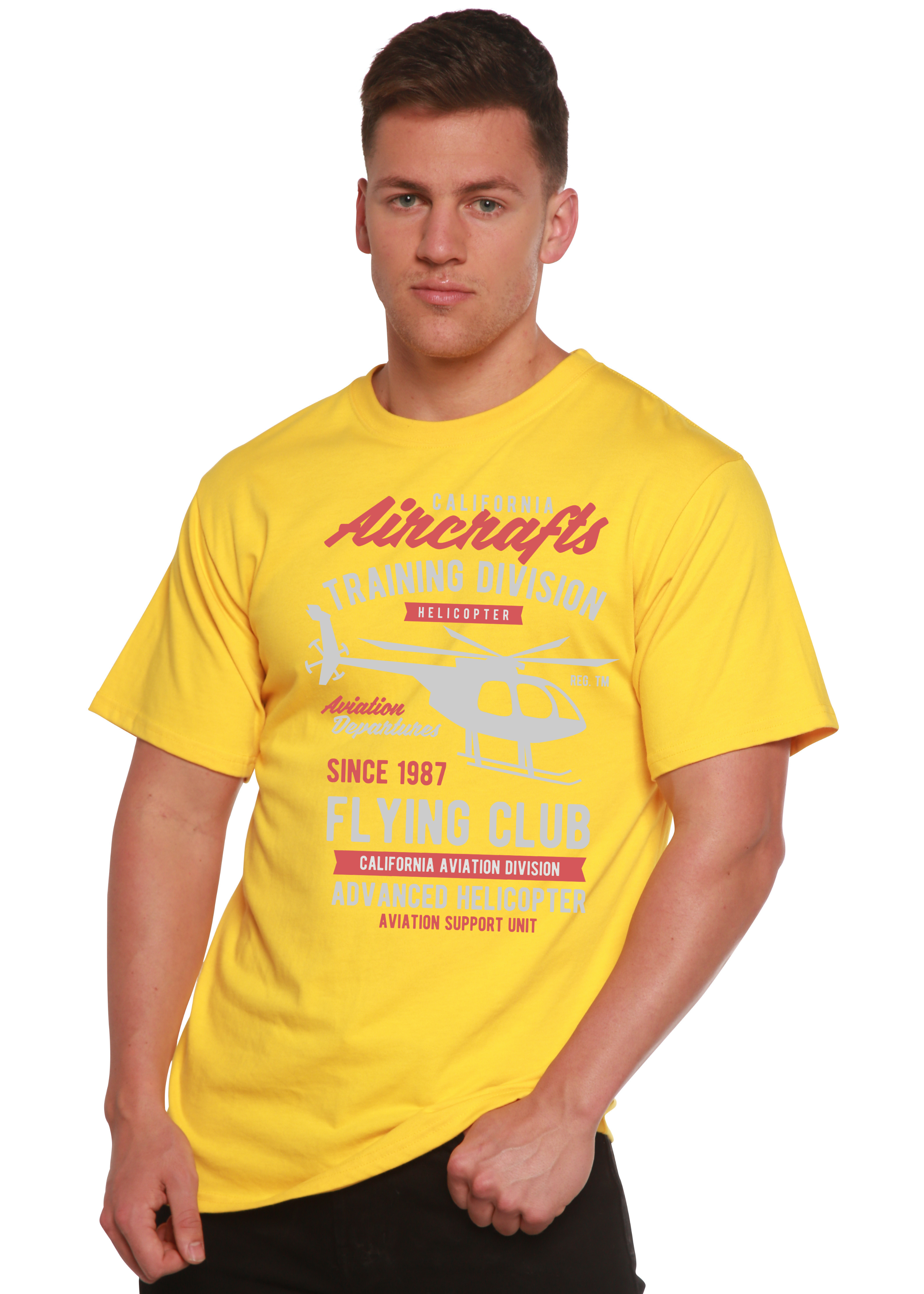 Spun Bamboo California Aircraft Men's Bamboo Viscose/Organic Cotton Short Sleeve Graphic T-Shirt — color detail