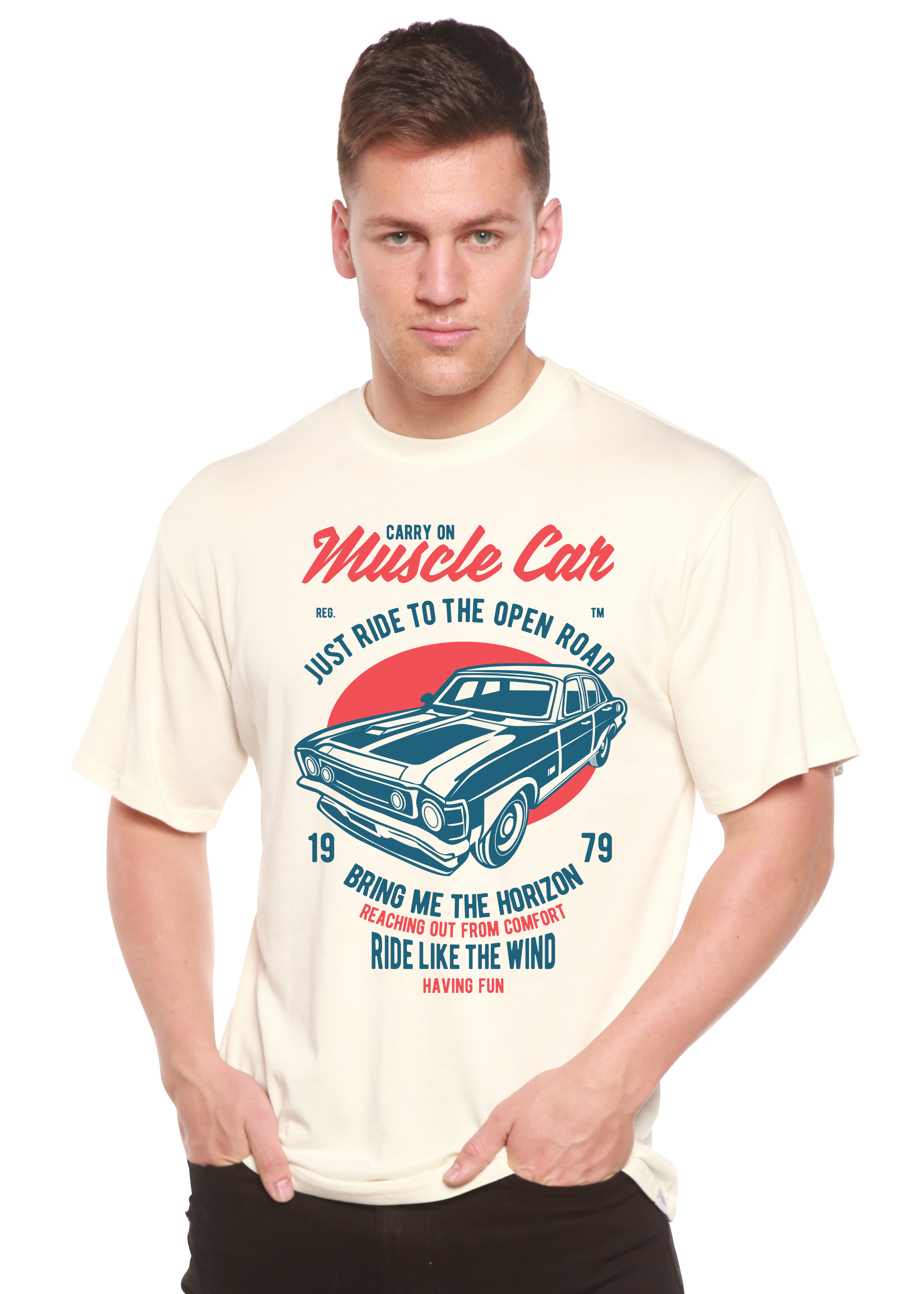 Spun Bamboo Muscle Car Spun Bamboo® Men's Bamboo Viscose/Organic Cotton Short Sleeve Graphic T-Shirt — main product shot