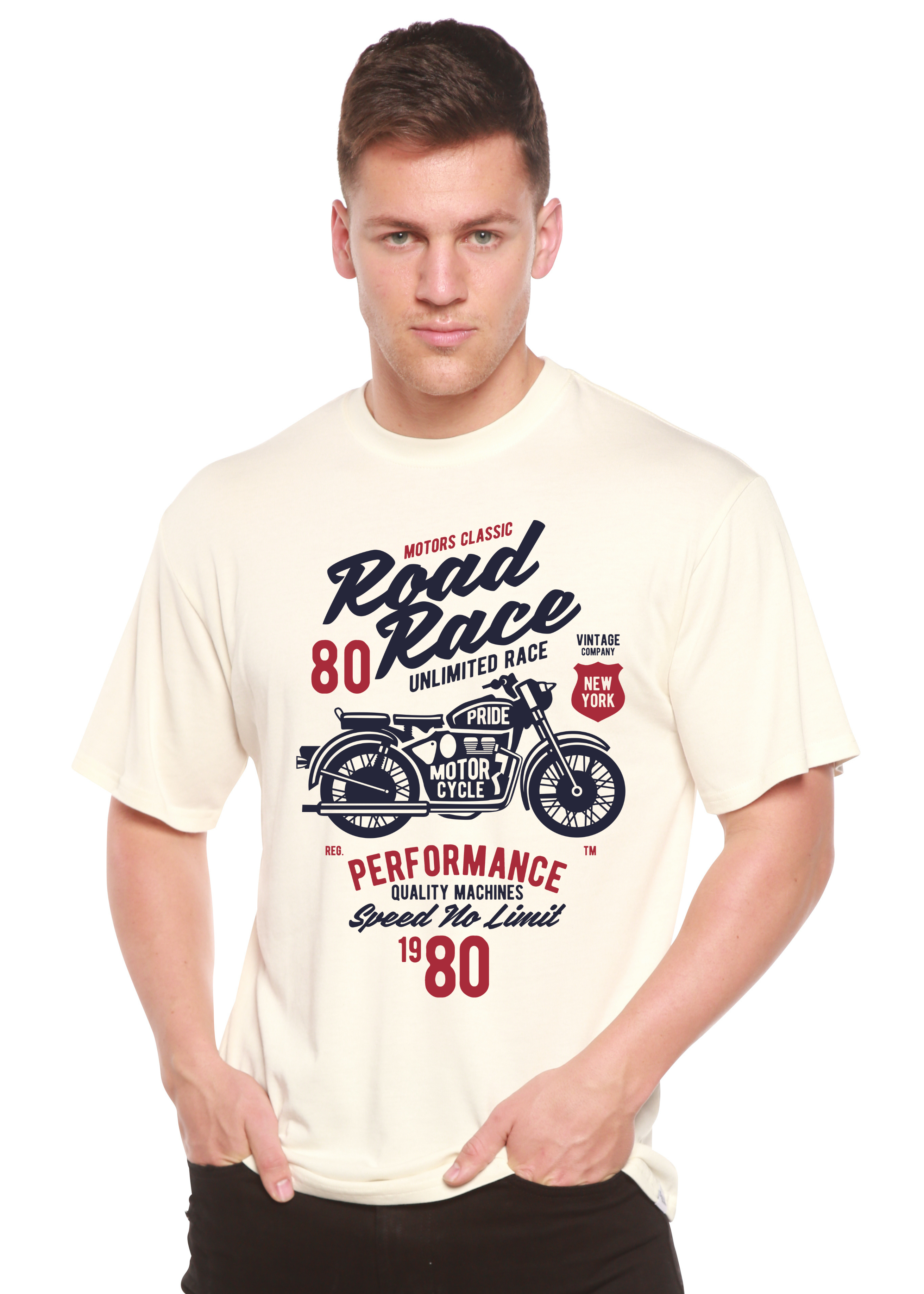 Spun Bamboo Road Race Motorcycles Spun Bamboo® Men's Bamboo Viscose/Organic Cotton Short Sleeve Graphic T-Shirt — main produc