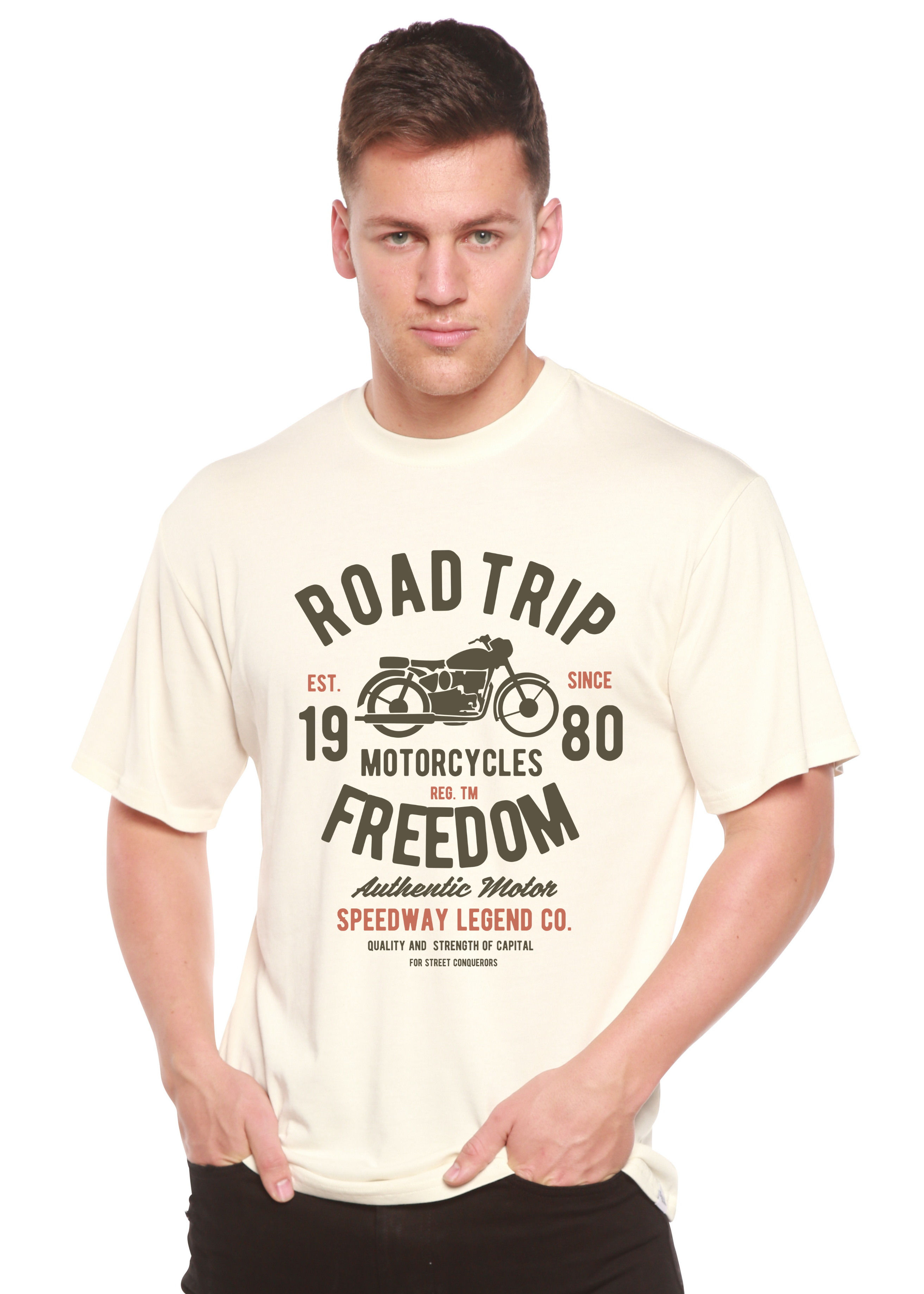 Spun Bamboo Road Trip Spun Bamboo® Men's Bamboo Viscose/Organic Cotton Short Sleeve Graphic T-Shirt — main product shot
