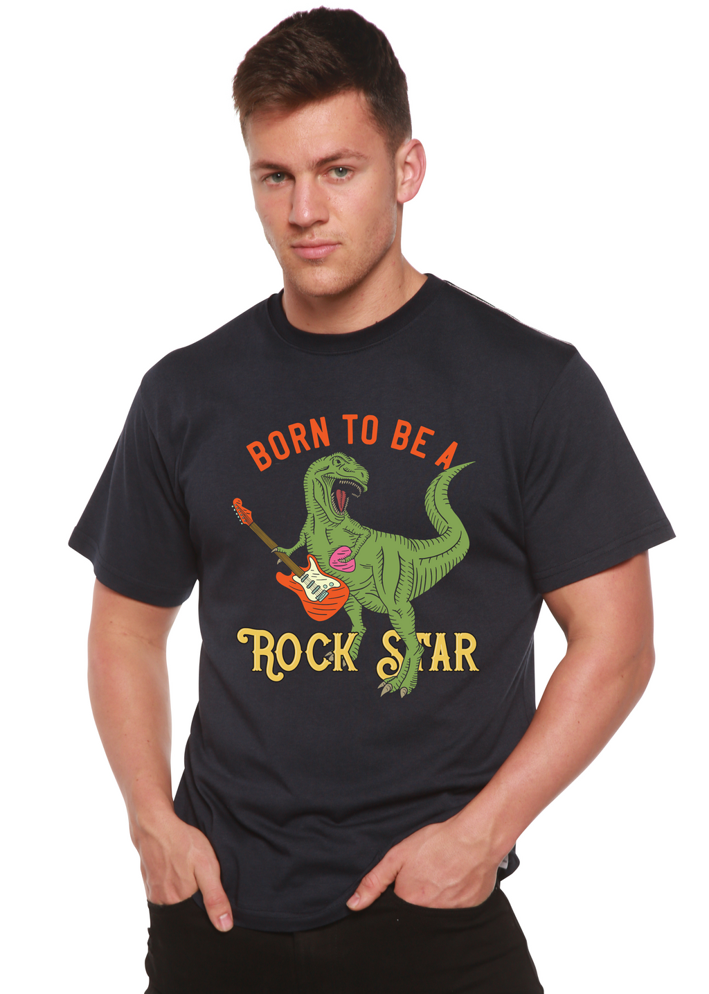 Born To Be A Rock Star Men's Bamboo Viscose/Organic Cotton Short Sleeve Graphic T-Shirt — view 5