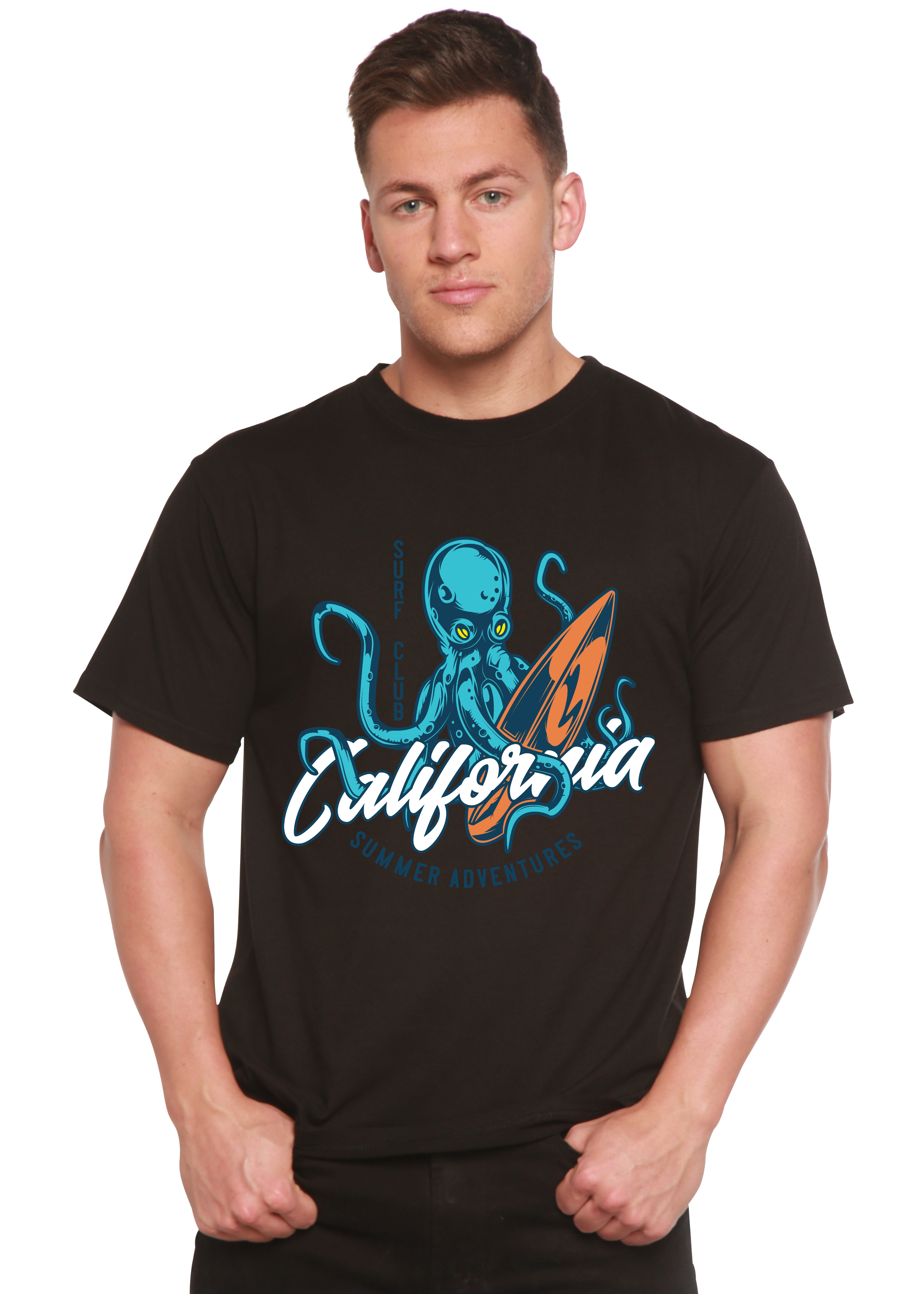 Spun Bamboo California Summer Adventures Men's Bamboo Viscose/Organic Cotton Short Sleeve Graphic T-Shirt — color detail