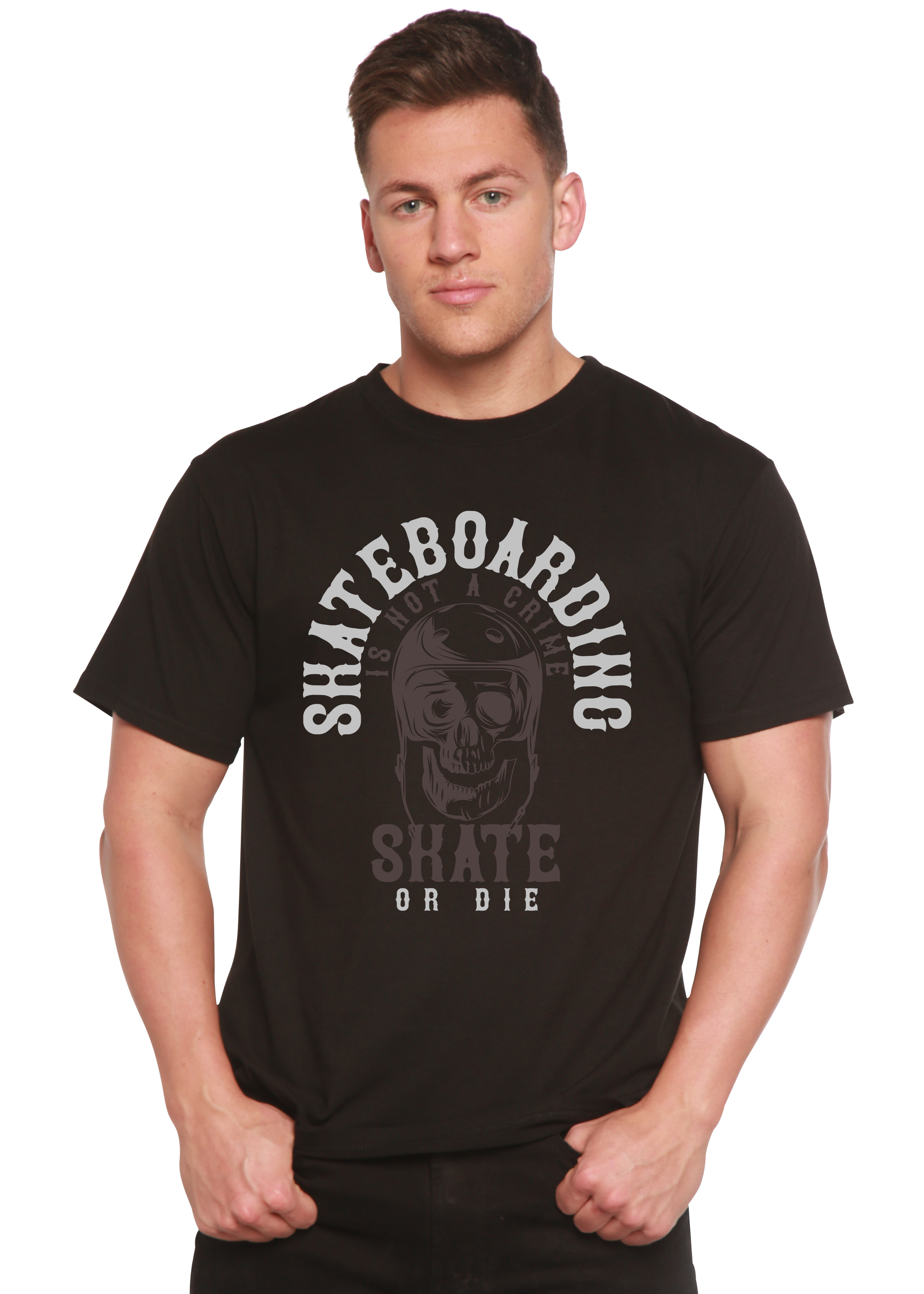 Spun Bamboo Skate Boarding Men's Bamboo Viscose/Organic Cotton Short Sleeve Graphic T-Shirt — color detail