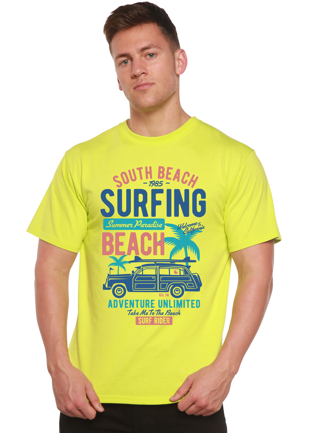 Spun Bamboo South Beach Spun Bamboo® Men's Bamboo Viscose/Organic Cotton Short Sleeve Graphic T-Shirt — color detail