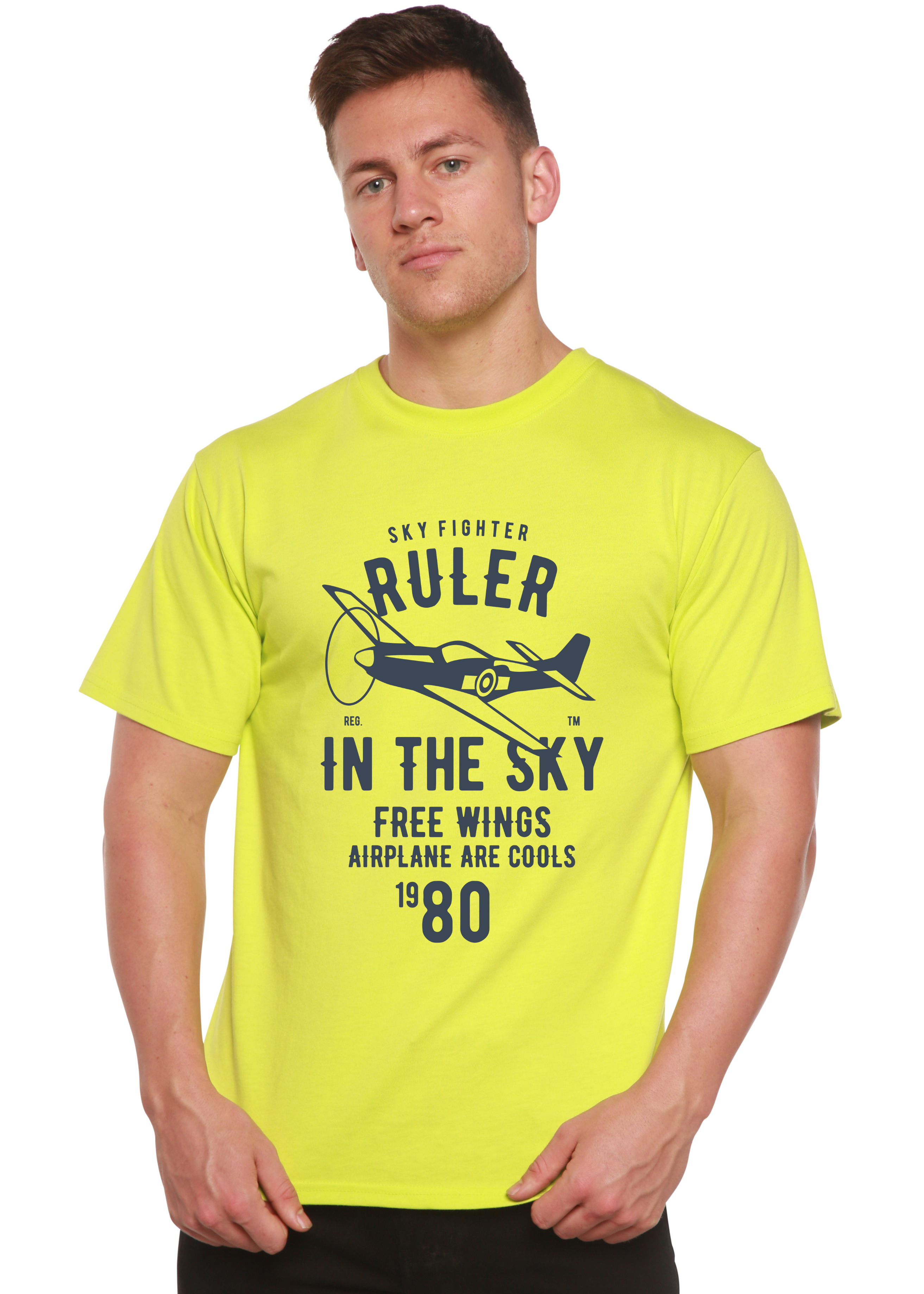 Spun Bamboo Ruler In The Sky Spun Bamboo® Men's Bamboo Viscose/Organic Cotton Short Sleeve Graphic T-Shirt — in-use photo
