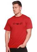 Spun Bamboo Heartbeat Coffee Unisex Bamboo/Cotton Graphic T-Shirt — main product shot