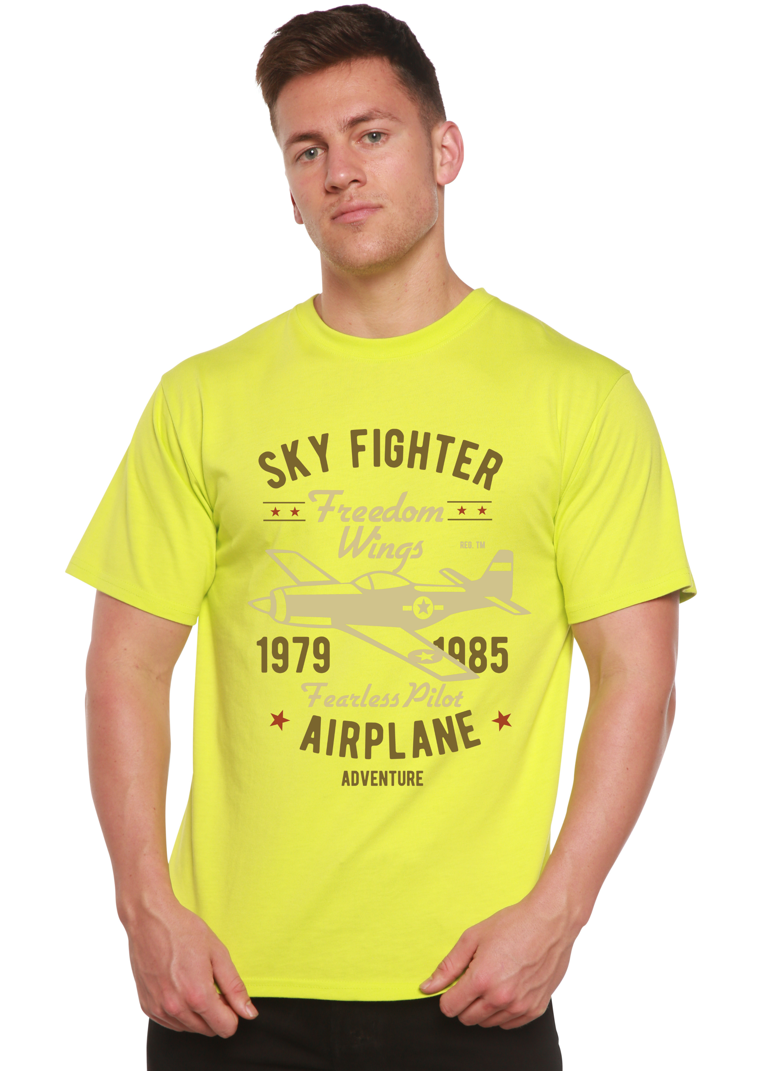 Spun Bamboo Sky Fighter Spun Bamboo® Men's Bamboo Viscose/Organic Cotton Short Sleeve Graphic T-Shirt — color detail