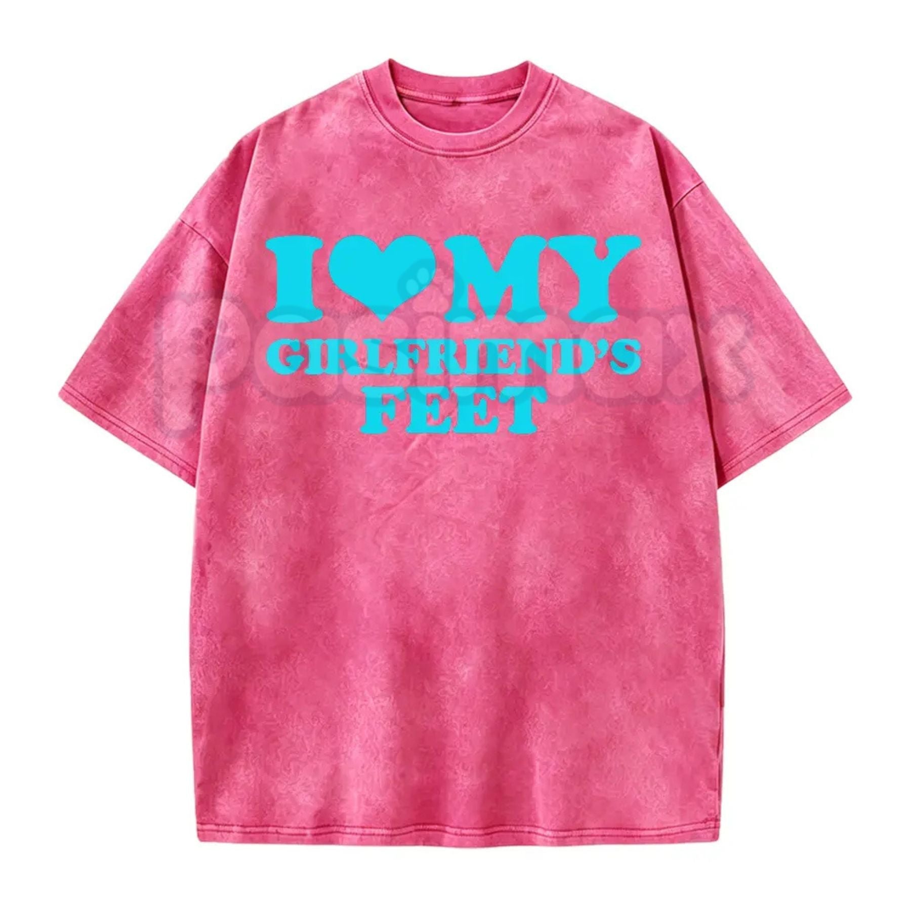 I Love My Girlfriend's Feet T-Shirt – Funny Boyfriend Relationship Meme Vintage Washed Tee, Humorous Statement Lightweight Cotton Graphic Top