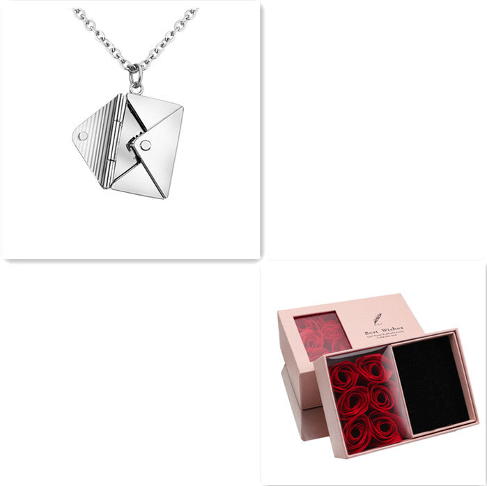 SORI STYLE Envelope Locket Necklace - Personalized Love Letter Jewelry — lifestyle context