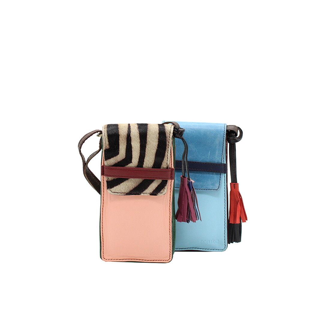 WONENA Soruka Erin Print · Leather Phone bag — upcycled leather handbags category context