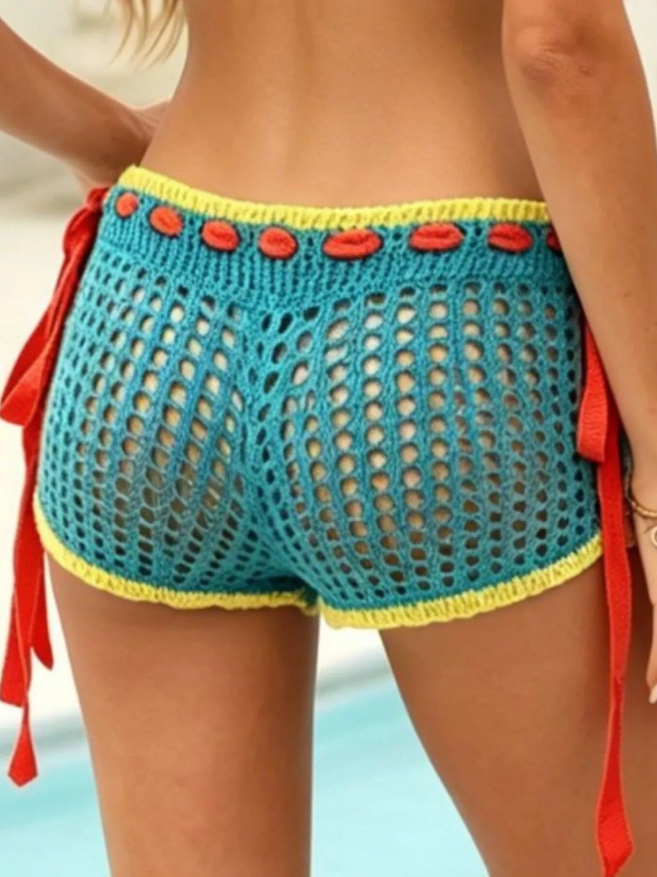 Crochet Tie-Side Cover Up Shorts