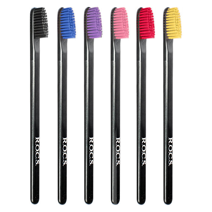 R.O.C.S. Black Edition Toothbrush - Elegant Design | Medium Hardness