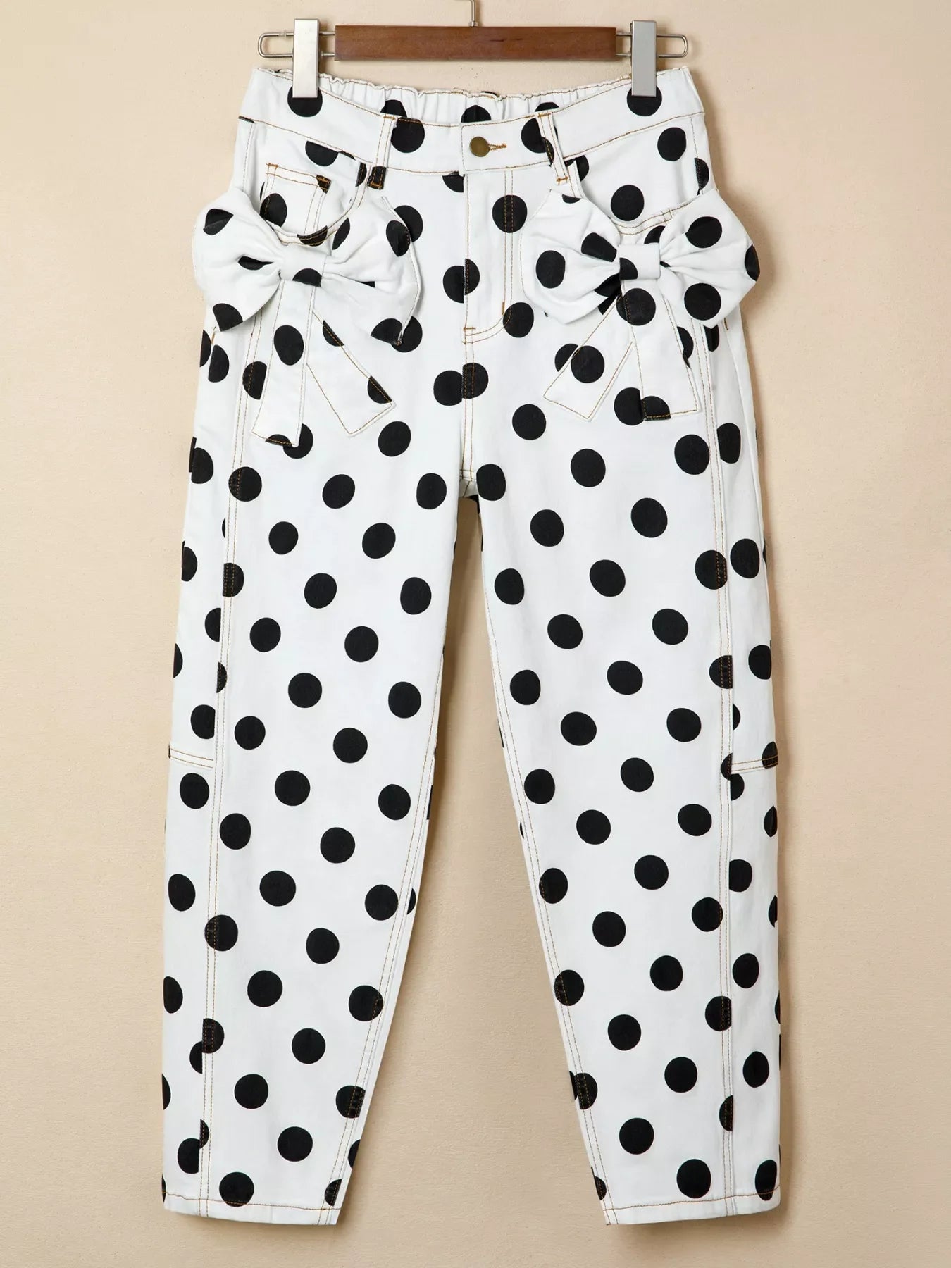 Polka Dot High-Waisted Jeans