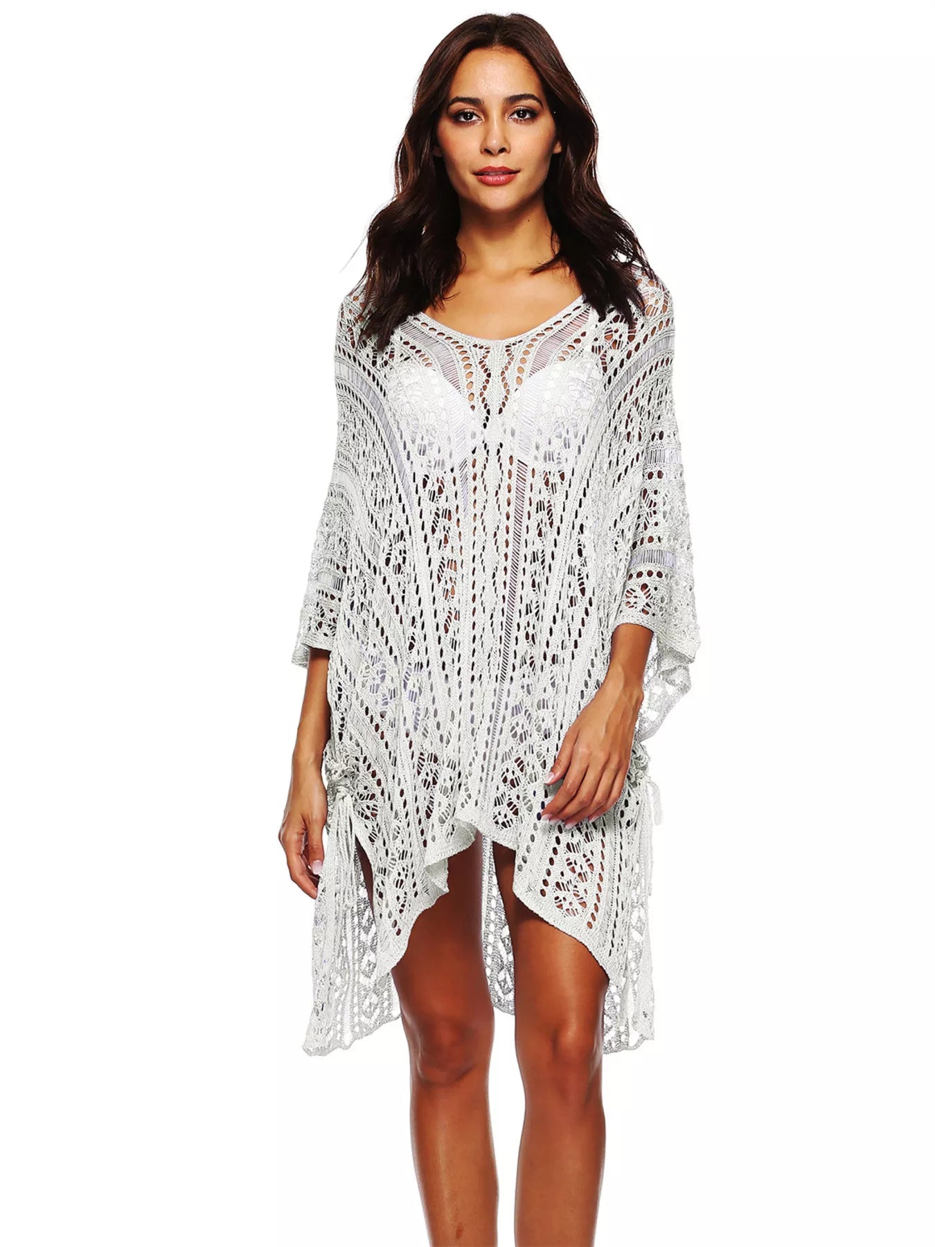 Crochet Knit V-Neck Cover-Up