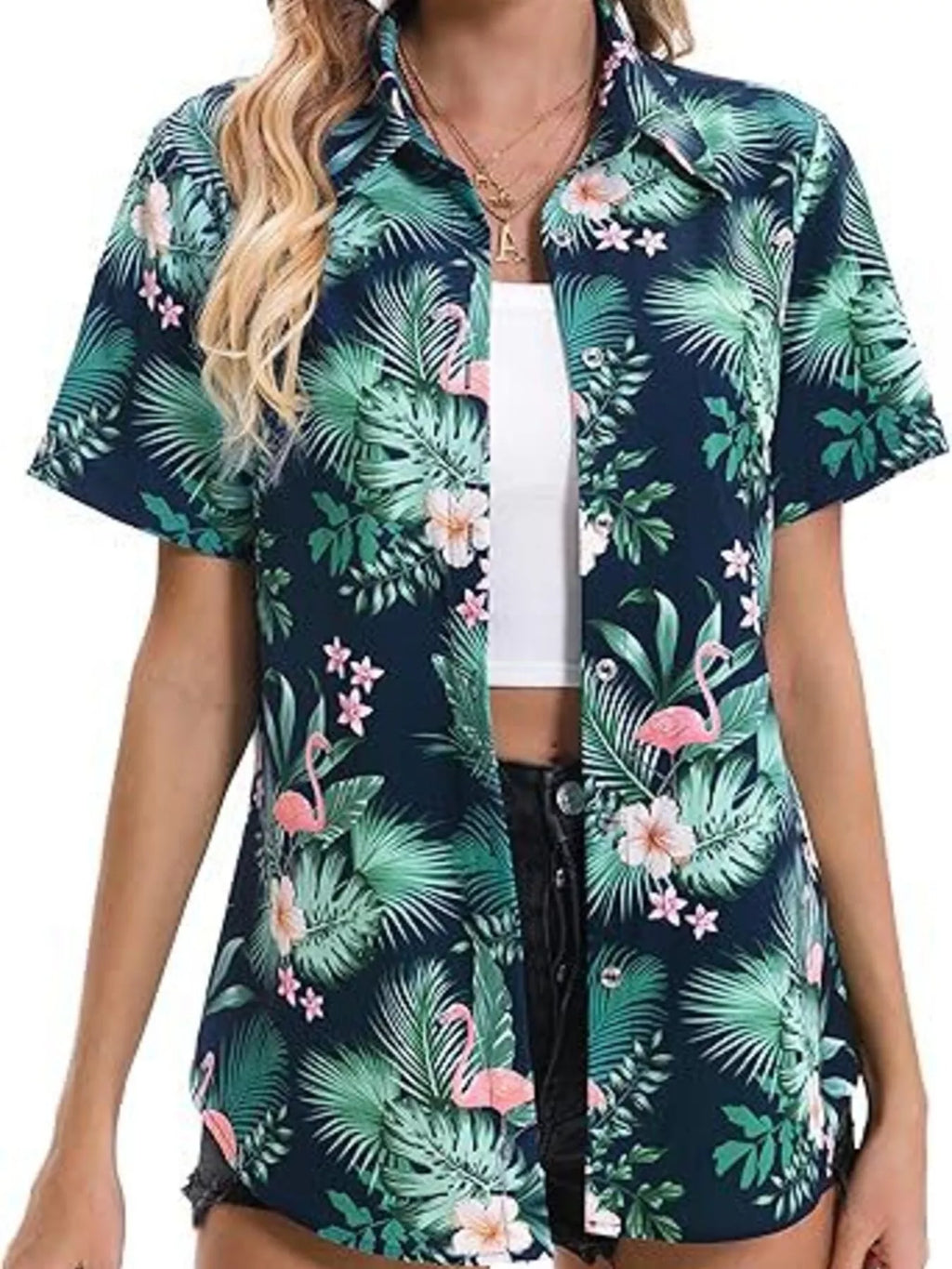 Plant Print Short Sleeve Shirt